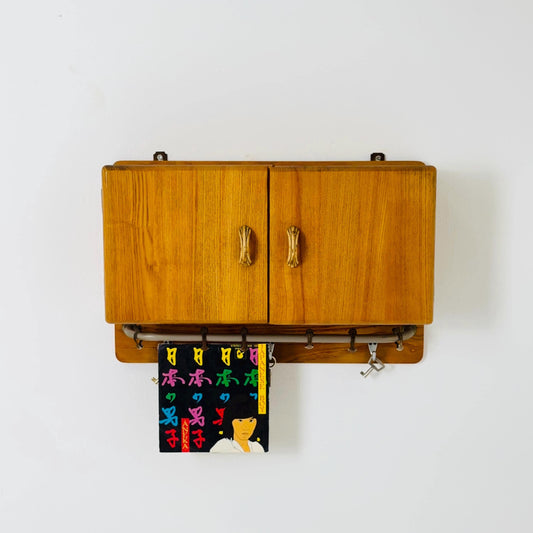 Mid Century Wooden Wall Cabinet | 1960s German Medicine Cabinet