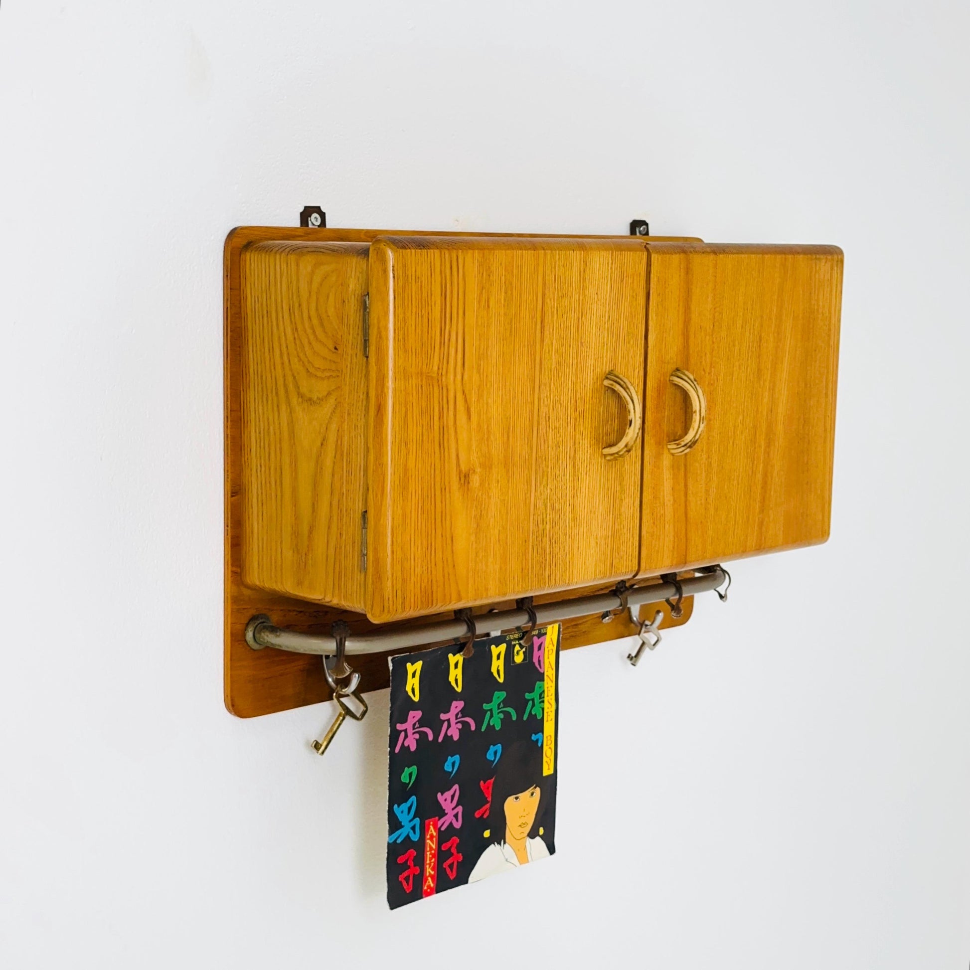 Mid Century Wooden Wall Cabinet | 1960s German Medicine Cabinet