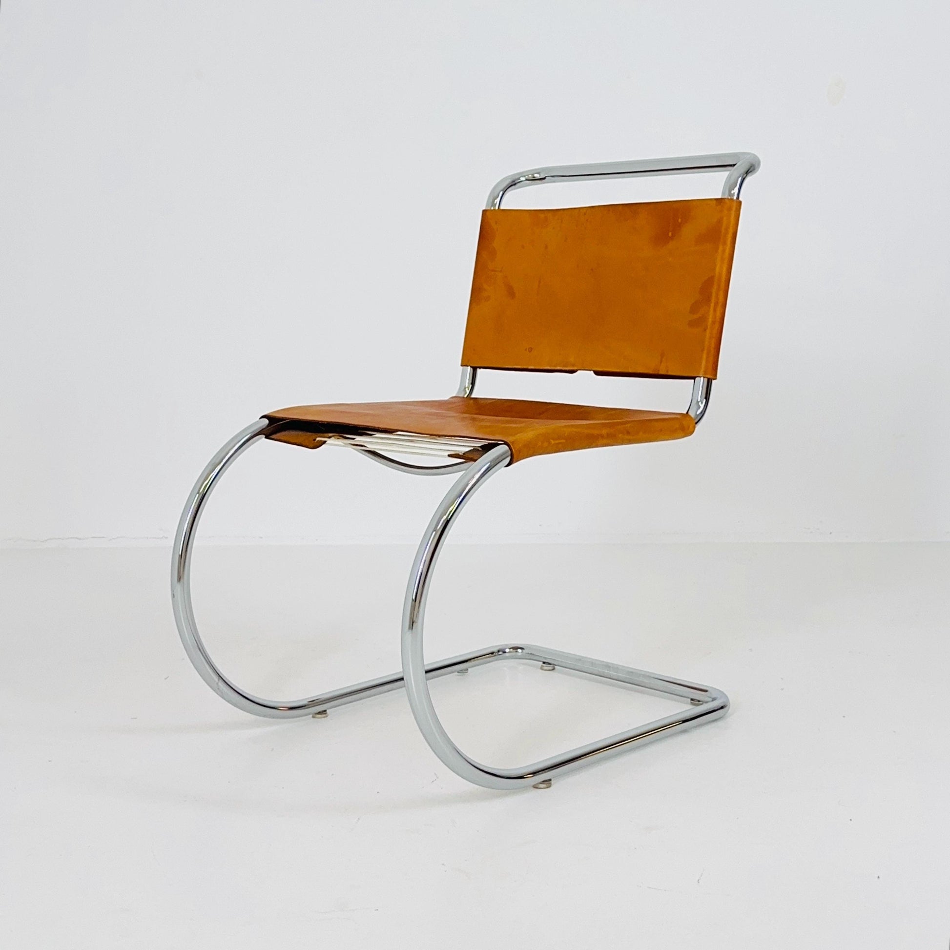 1 of 8 Bauhaus Mid-Century Modern Mies van der Rohe MR 10 Chair , 1980s Italy