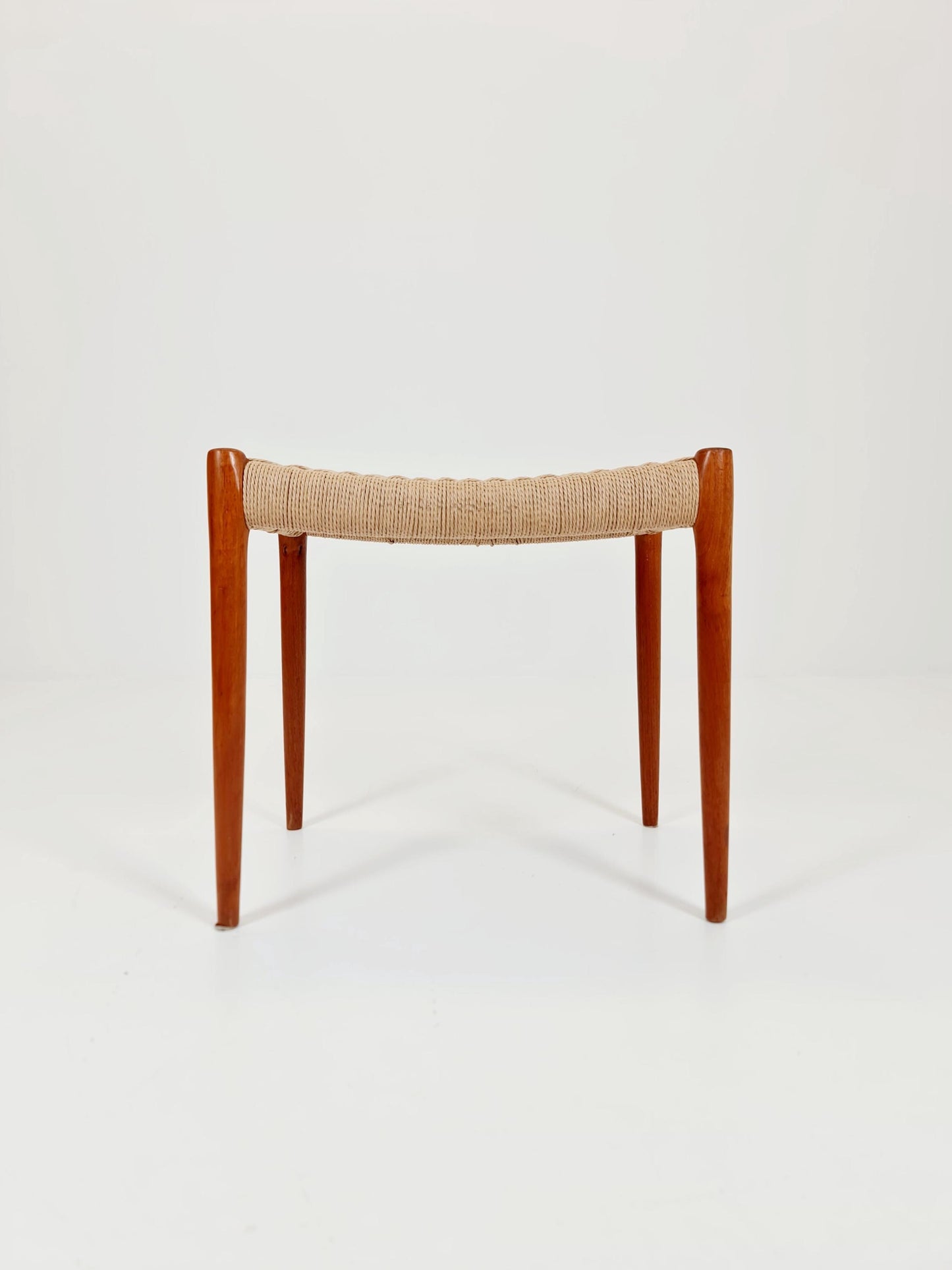 Vintage Danish teak dining stool ottoman by Niels Otto Møller , 1960s