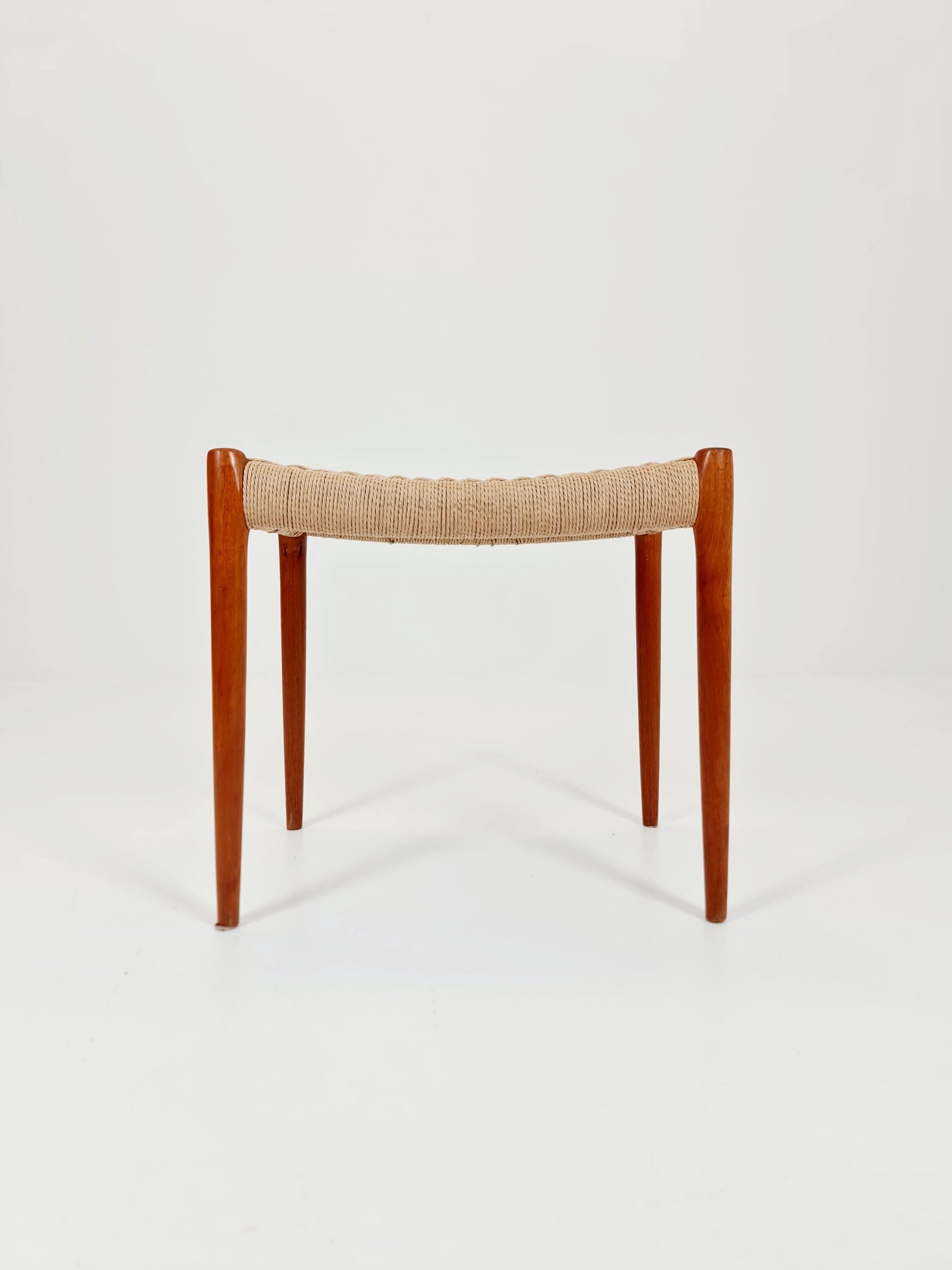 Vintage Danish teak dining stool ottoman by Niels Otto Møller , 1960s