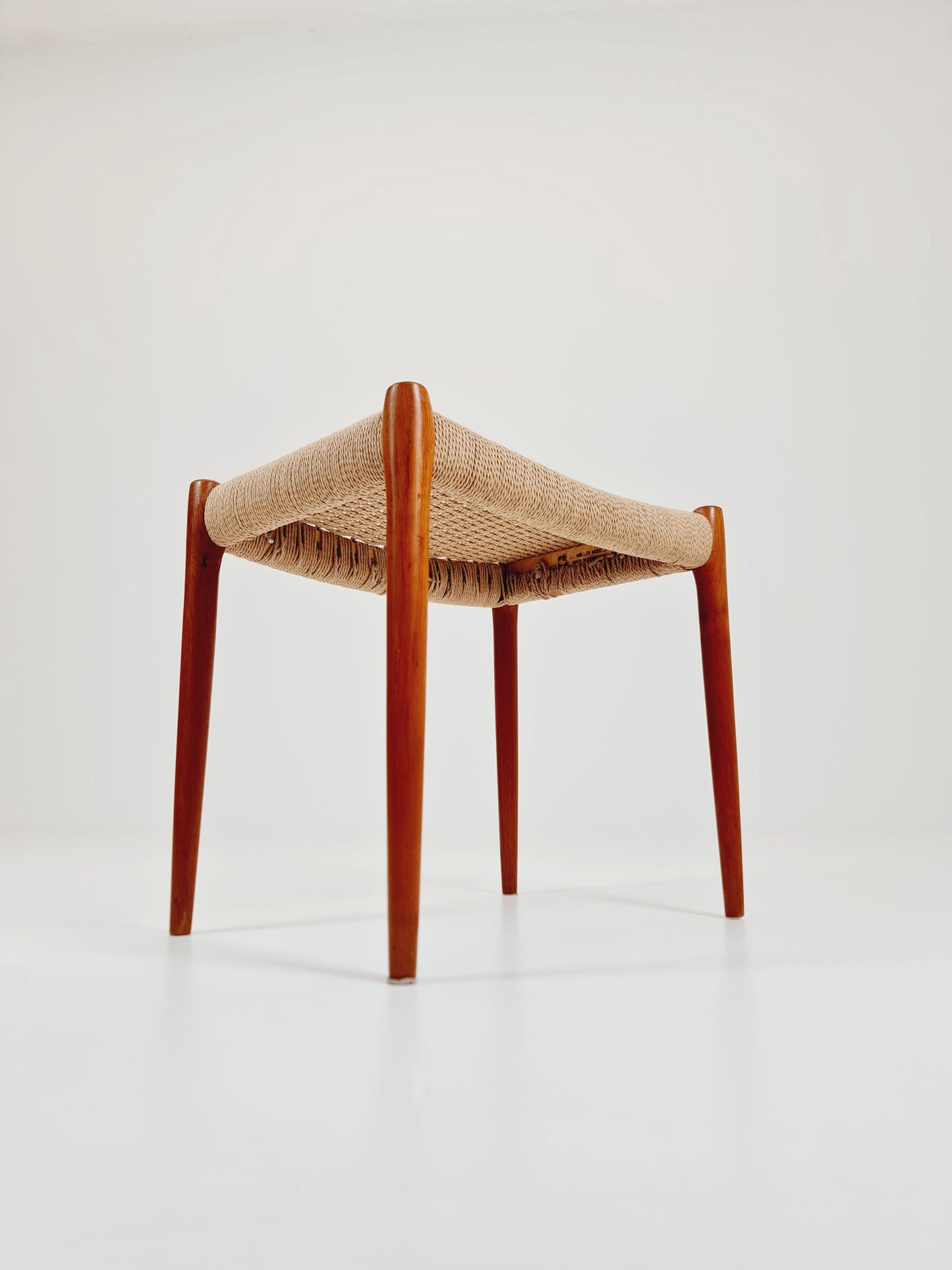 Vintage Danish teak dining stool ottoman by Niels Otto Møller , 1960s