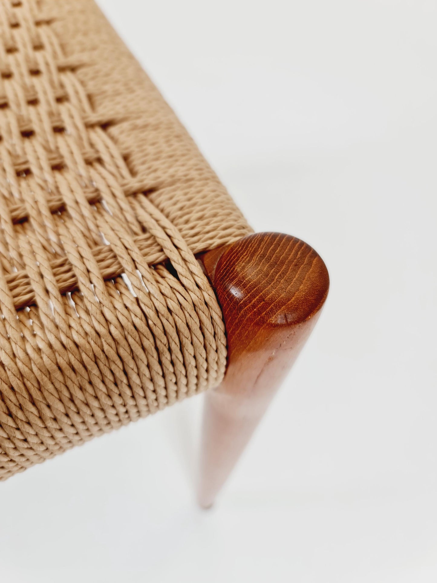 Vintage Danish teak dining stool ottoman by Niels Otto Møller , 1960s
