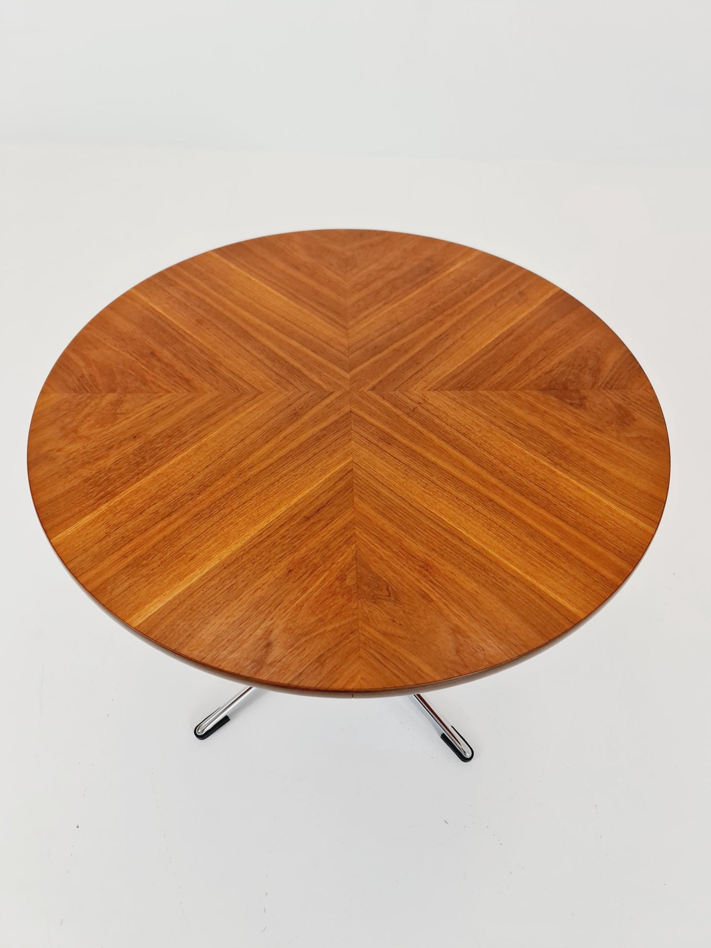 vintage teak & chrome coffee table 1970s