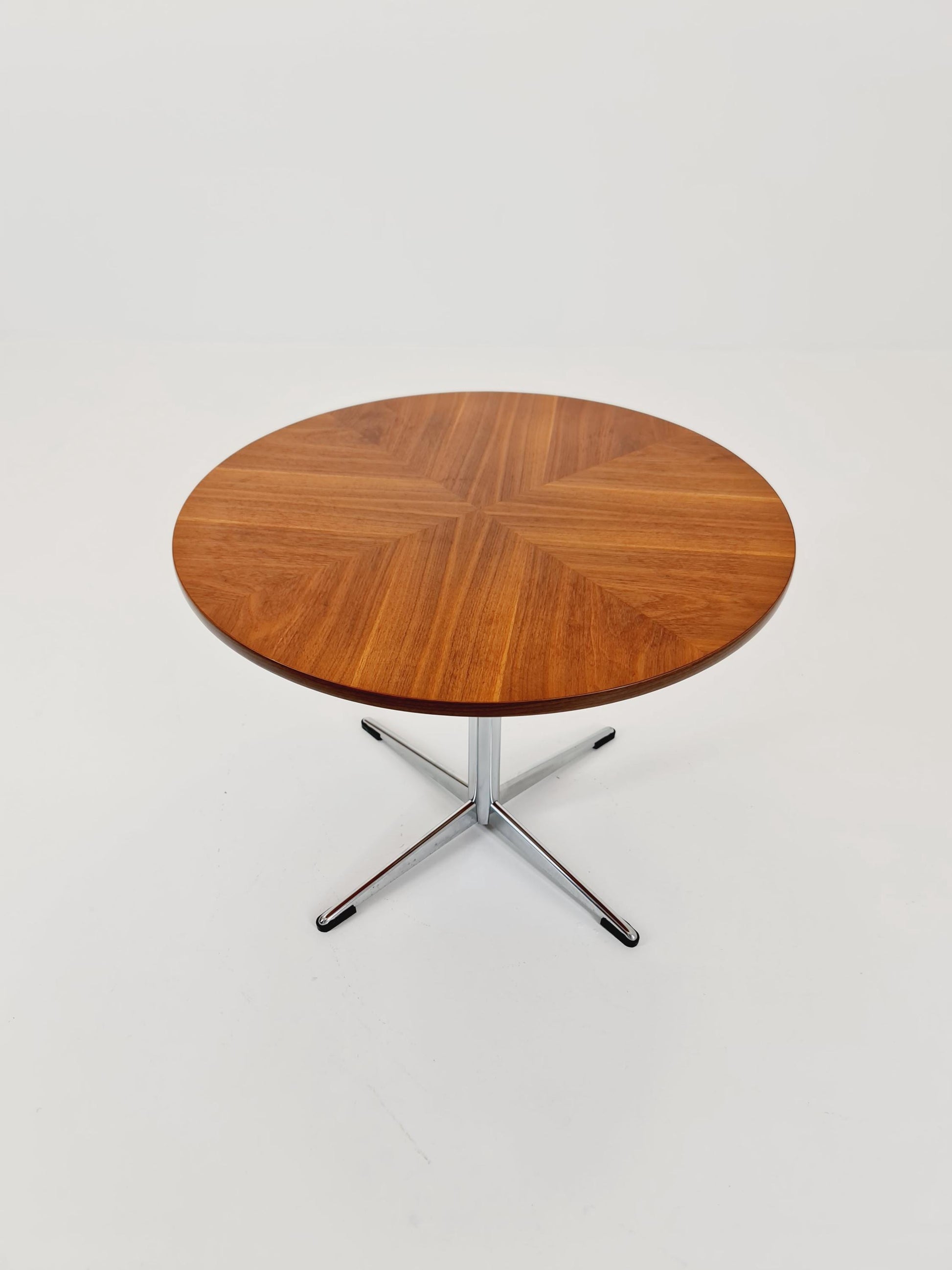 vintage teak & chrome coffee table 1970s