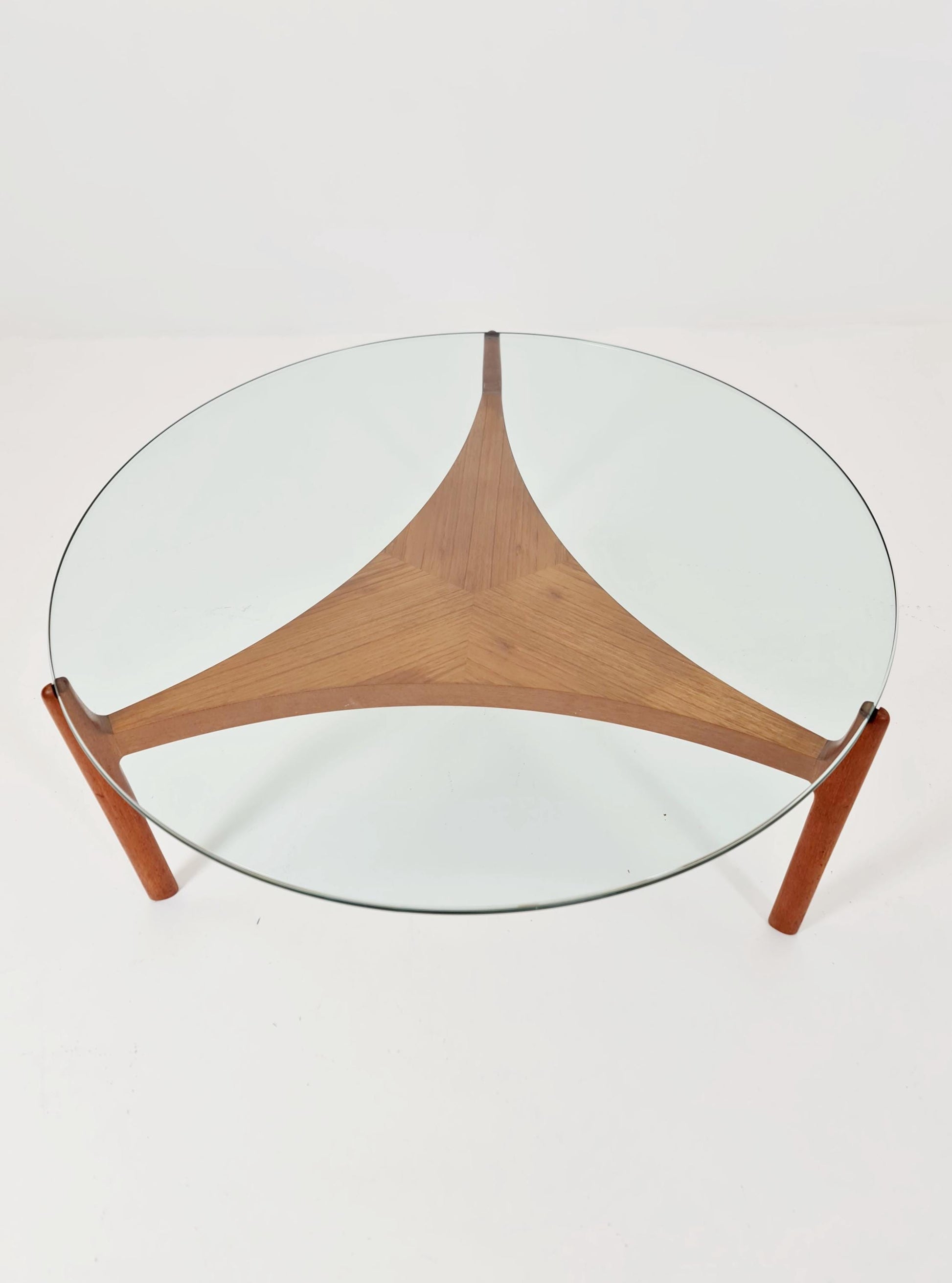 Vintage Teak and glass coffee table By Sven Ellekaer for christian Linneberg 1960s
