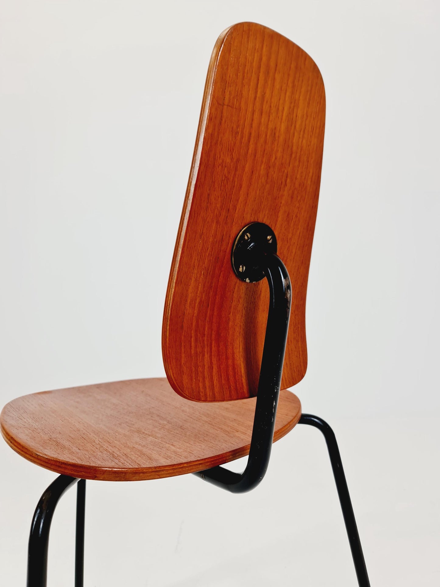 Vintage Mid Century German tripod Chair Teak by Mauser 1960s