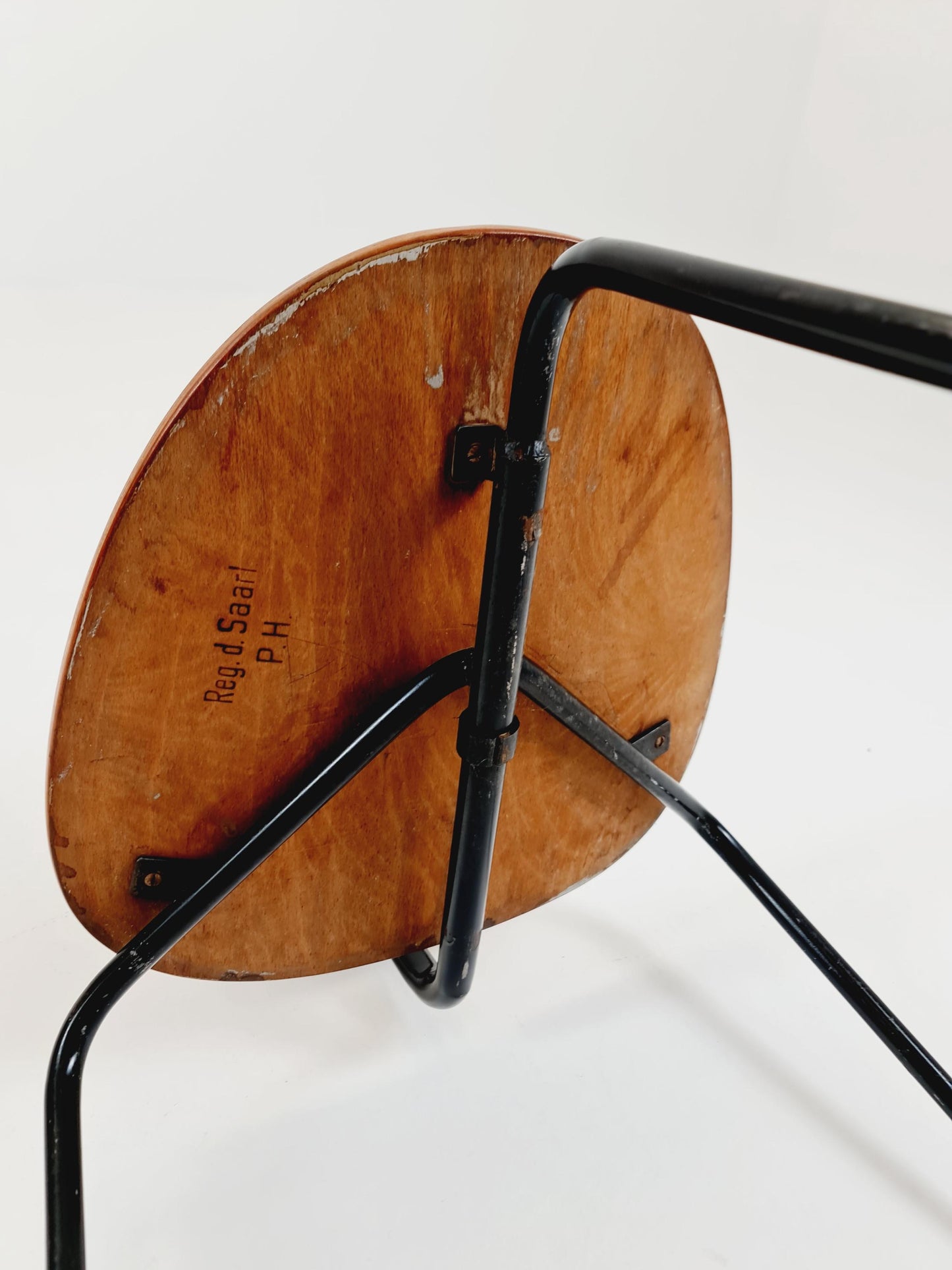 Vintage Mid Century German tripod Chair Teak by Mauser 1960s