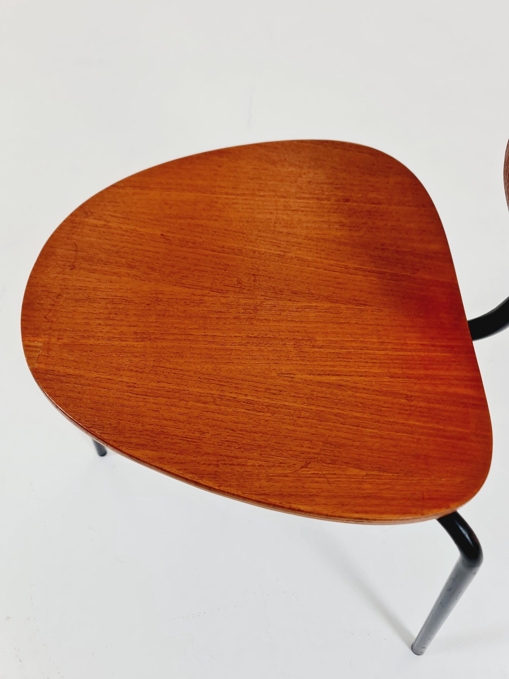 Vintage Mid Century German tripod Chair Teak by Mauser 1960s