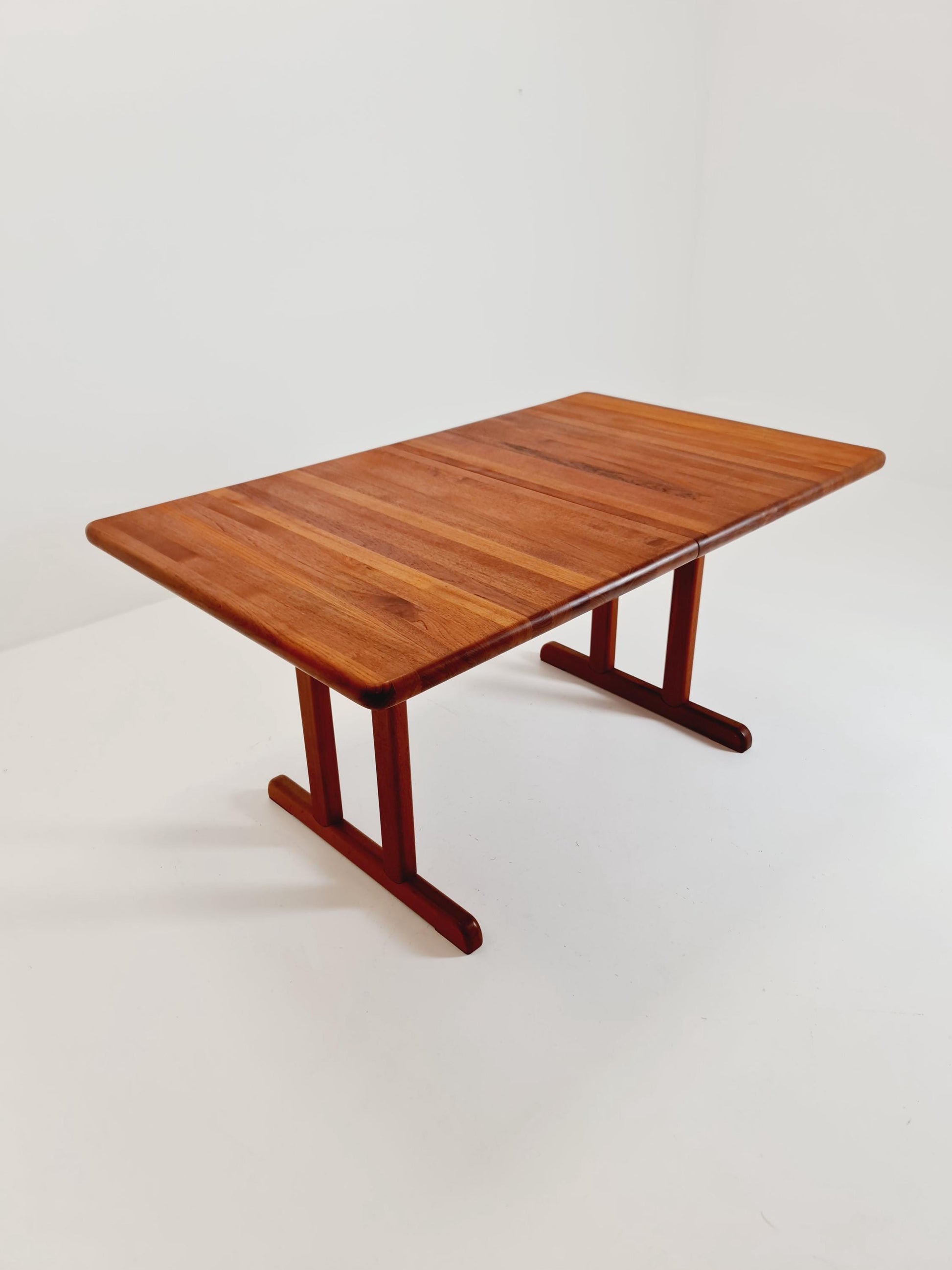 Mid century extendable Danish Modern Solid Teak dining table by Glostrup , 1970s