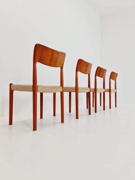 Vintage Danish solid teak dining chairs by Botinge , , 1960s, Set of 4