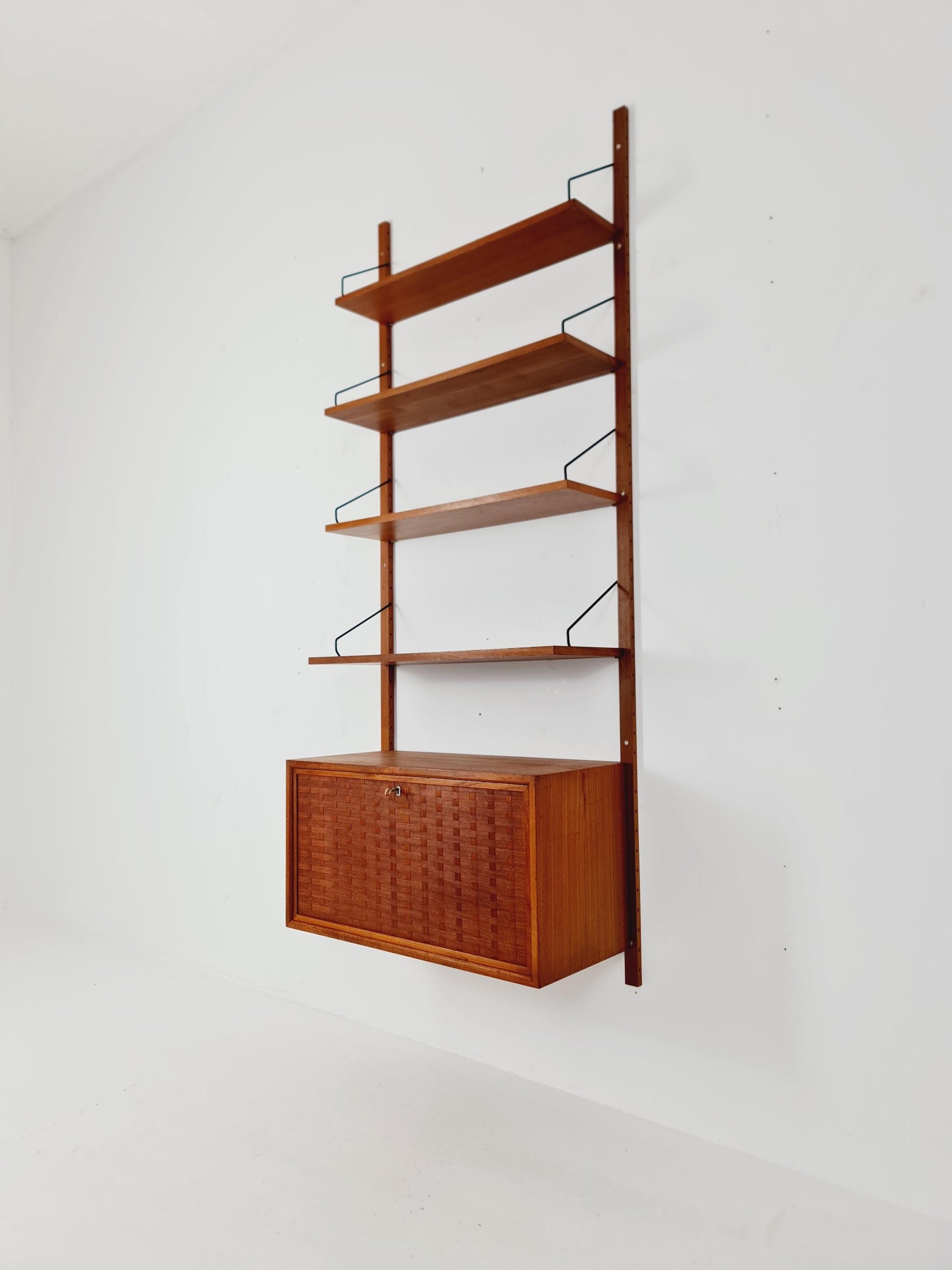 Mid century Danish Teak Wall Unit with Desk cabinet by Poul Cadovius for Royal,Denmark, 1960s