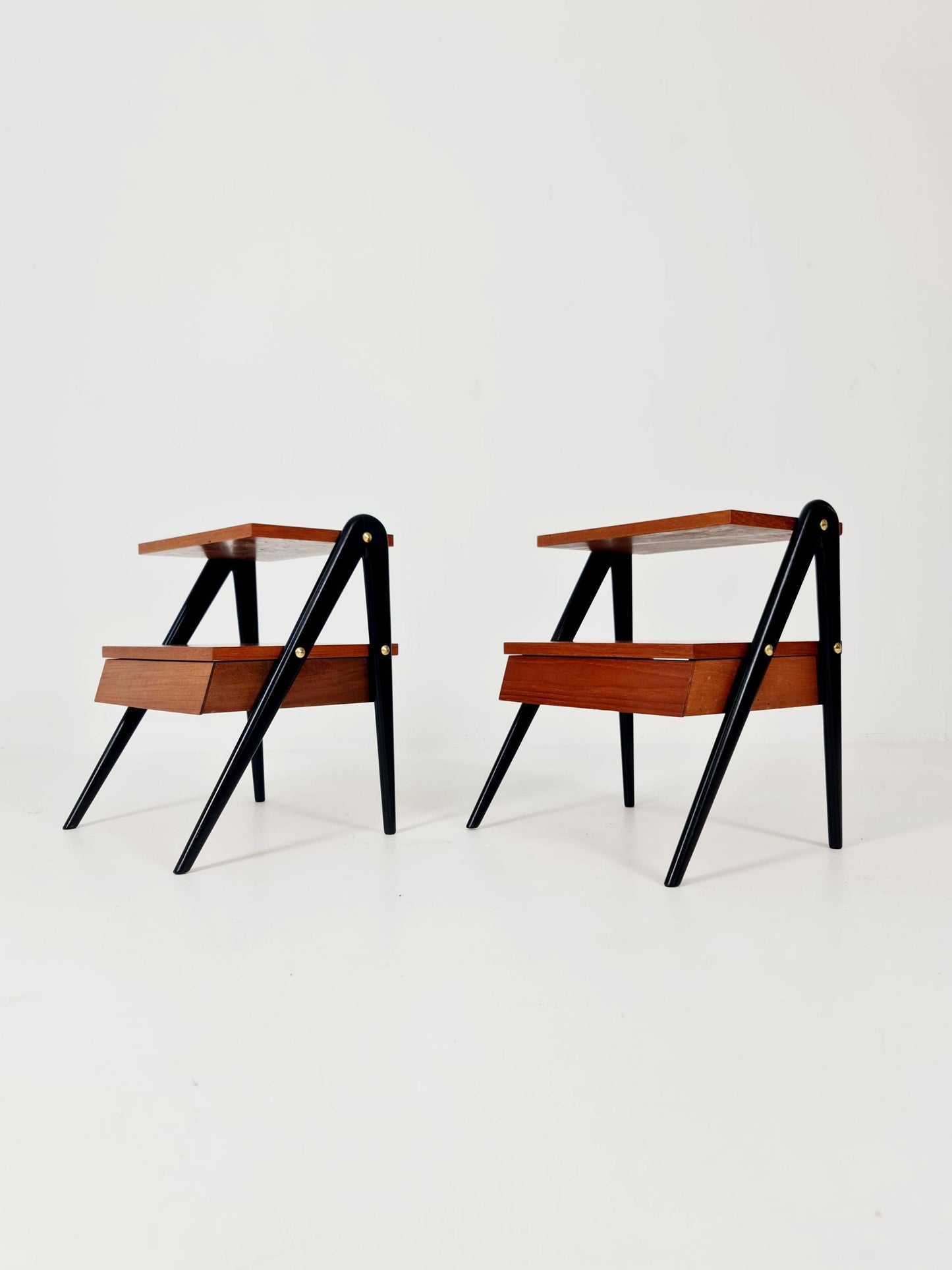 Pair of Danish teak vintage bedside tables/ Night stands, 1960s