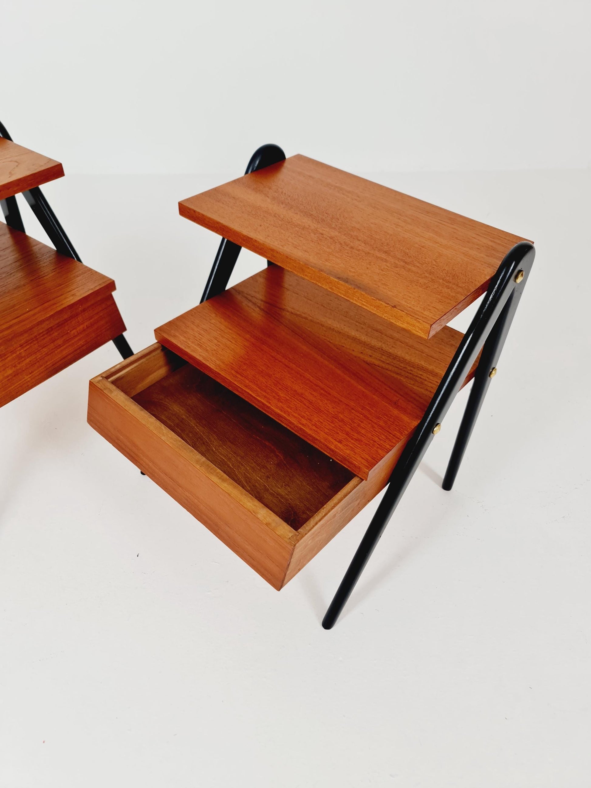 Pair of Danish teak vintage bedside tables/ Night stands, 1960s