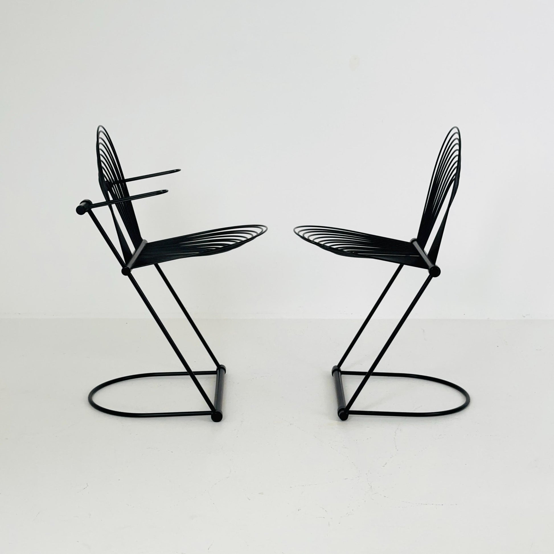 1 of 2 Mid century Postmodern Cantilever Swing Chairs by Herbert & Jutta Ohl for Lübke, Germamy 1980s