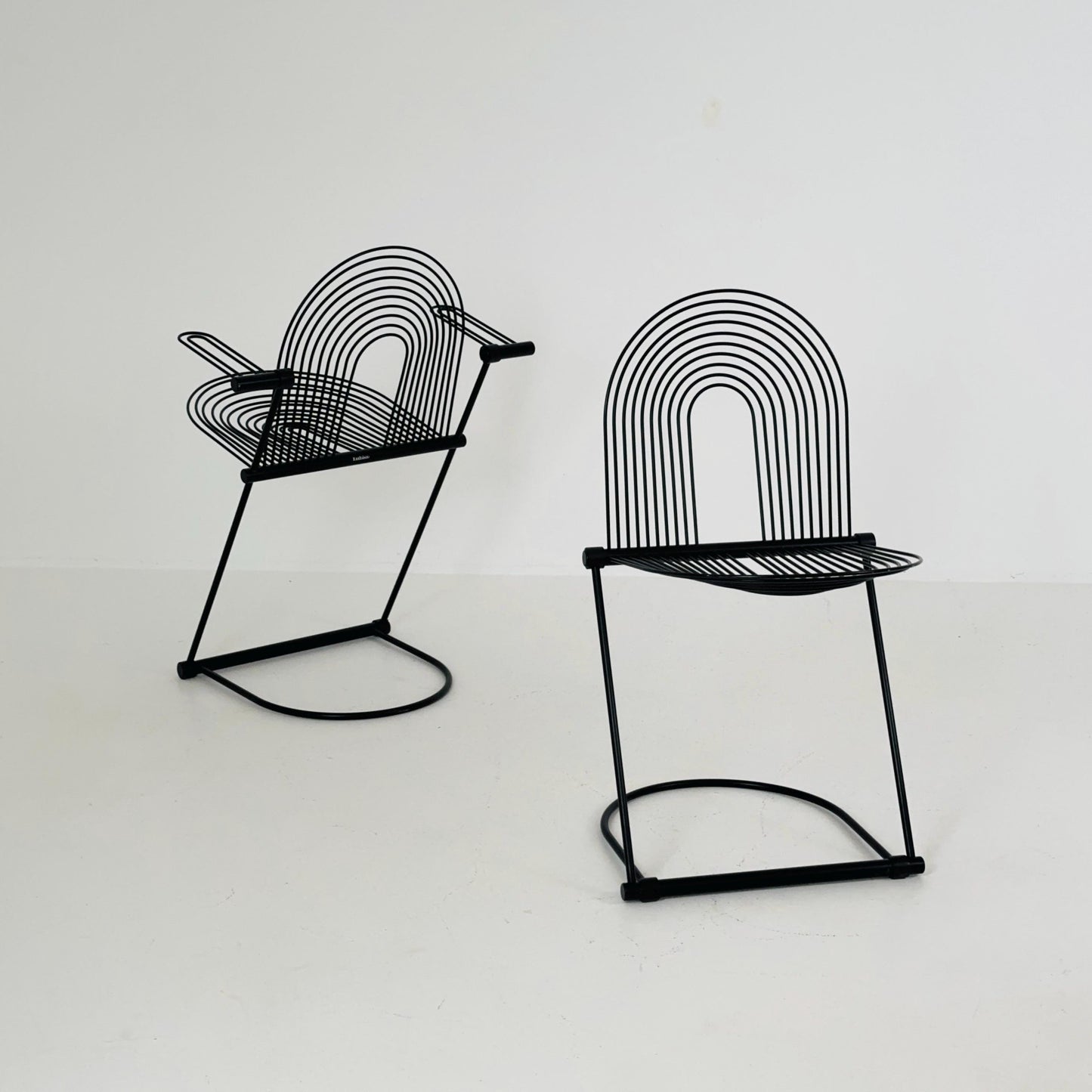 1 of 2 Mid century Postmodern Cantilever Swing Chairs by Herbert & Jutta Ohl for Lübke, Germamy 1980s