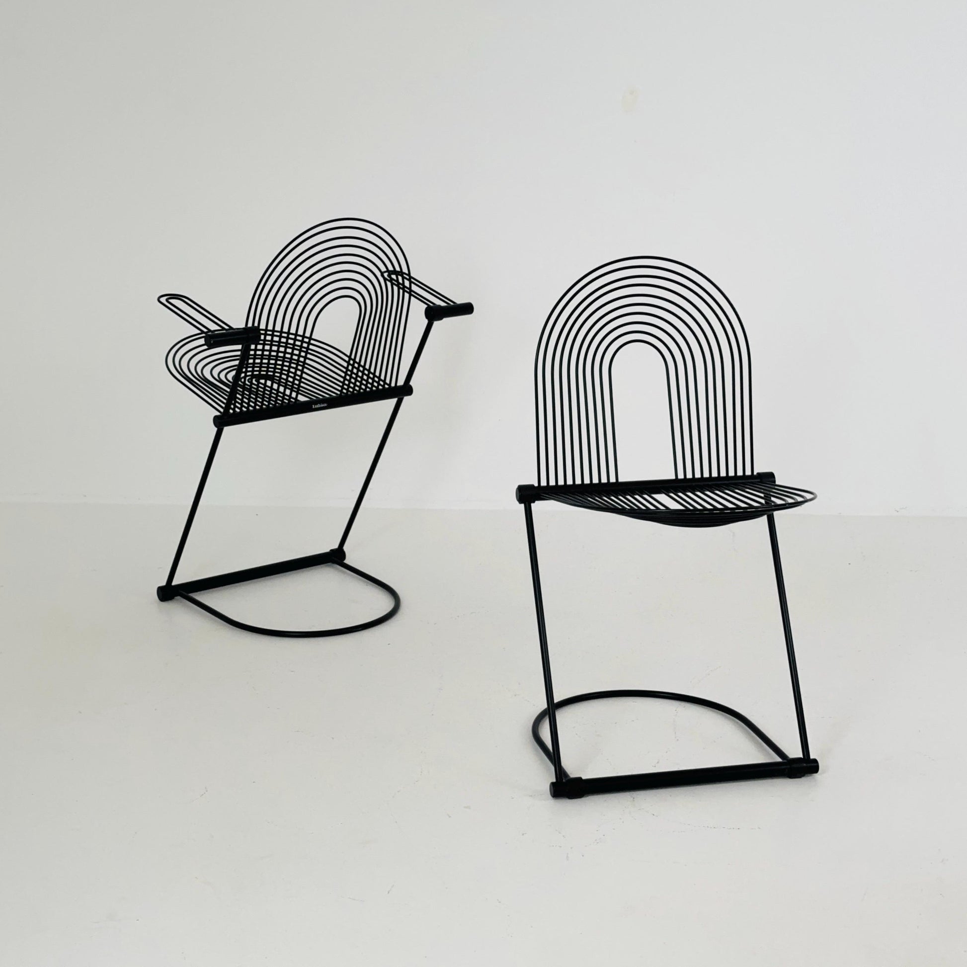 1 of 2 Mid century Postmodern Cantilever Swing Chairs by Herbert & Jutta Ohl for Lübke, Germamy 1980s