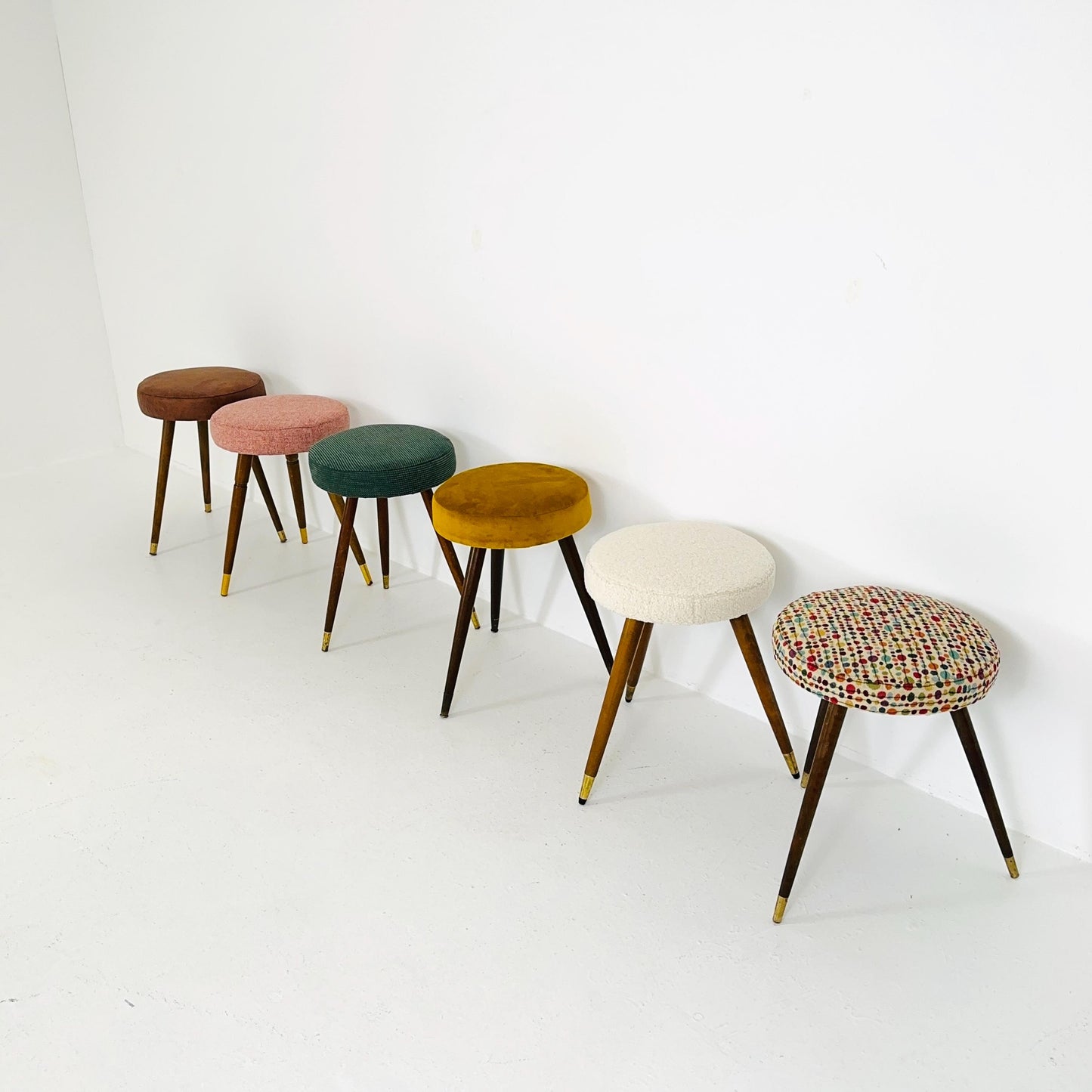 1 of 6 mid century modern stools German tripod vintage design 1960s