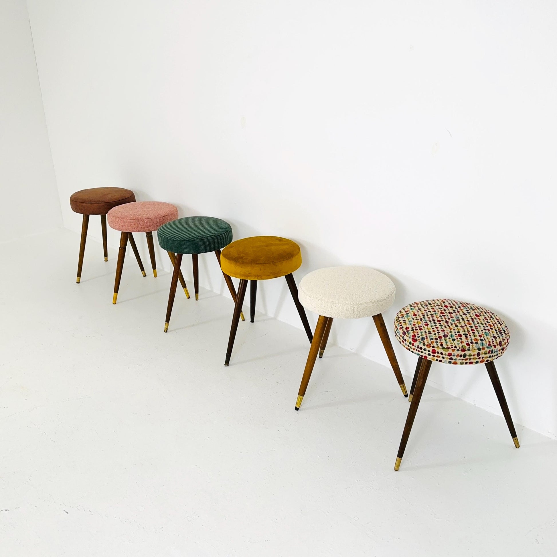 1 of 6 mid century modern stools German tripod vintage design 1960s