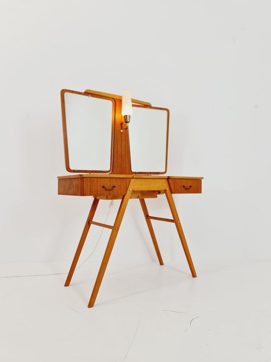 Mid Century Modern Danish Teak vanity table/ make up table by Svante Skogh, 1960s