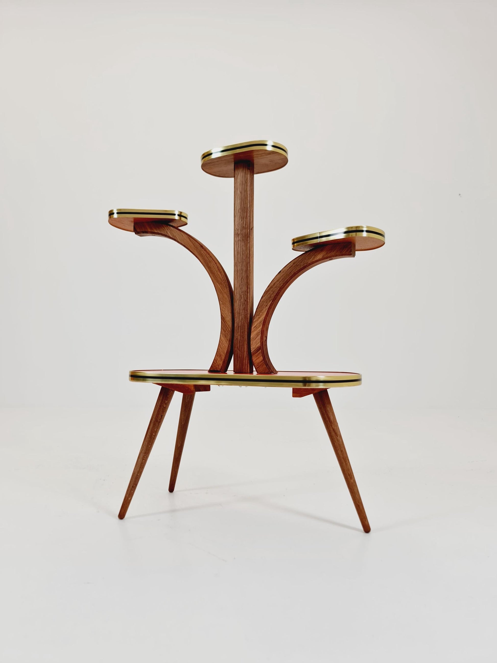 Rare Large German Plant Stand, Colorful Vintage Mid-Century Minimalist Indoor Plant Stand Side Table Retro flower table, 1950s