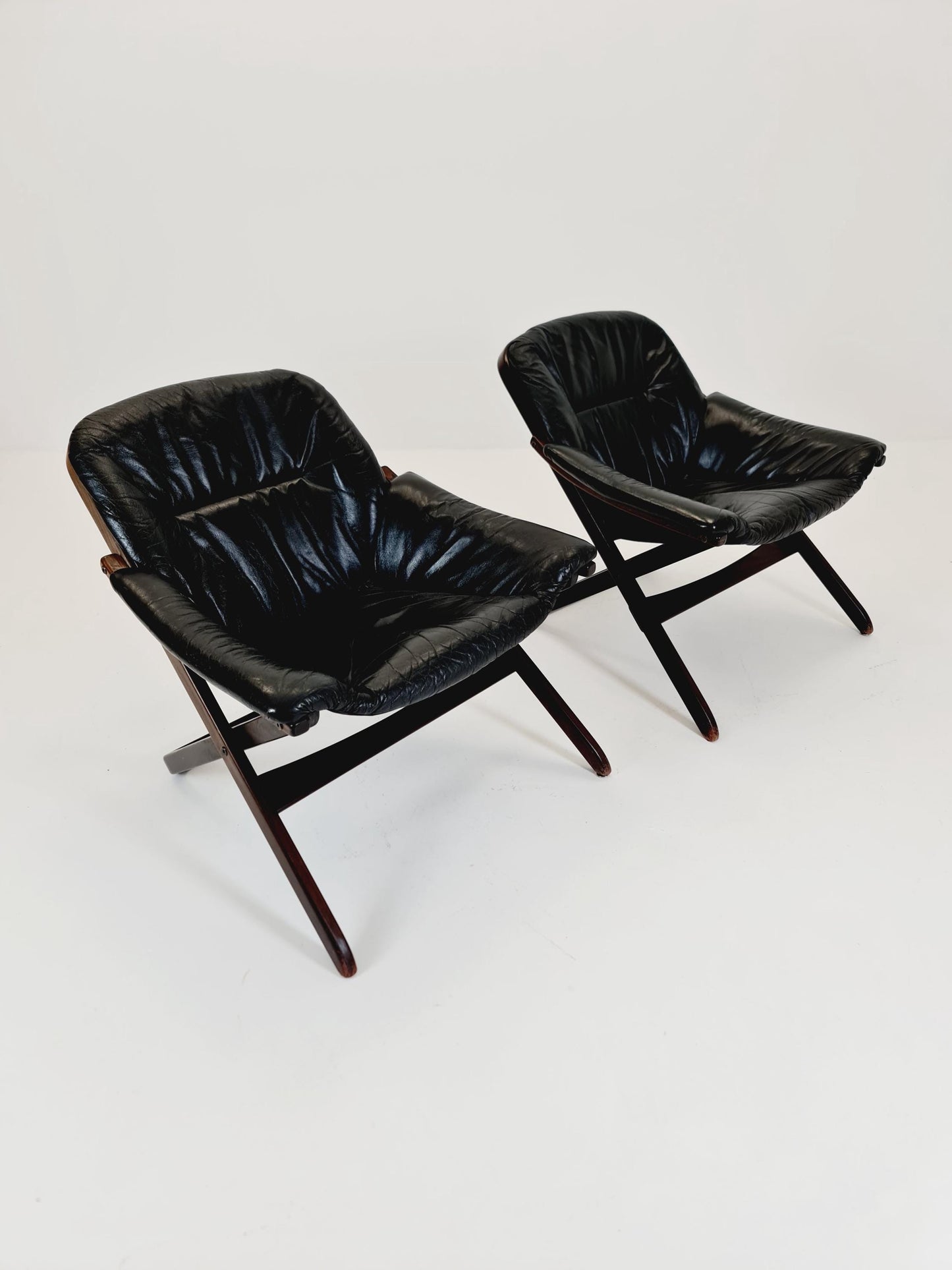 Swedish Midcentury leather armchair by Gote Mobler Nassjo , 1960s, set of 2