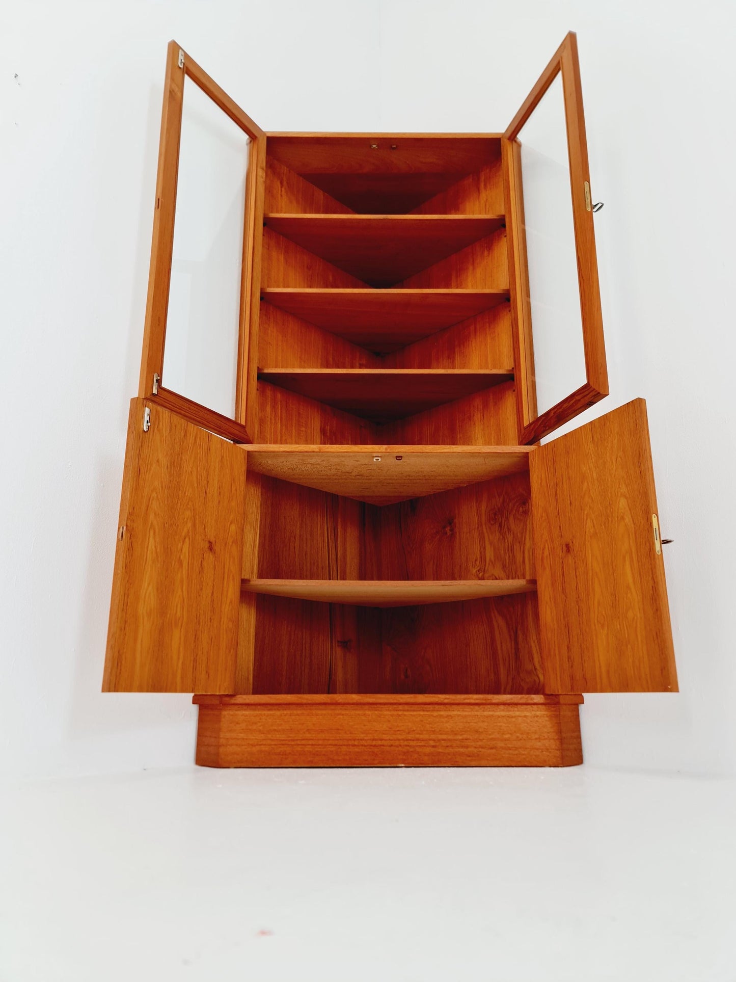 Mid Century Modern danish corner cabinet teak By Arne Whal For VM Möbelr, 1960s