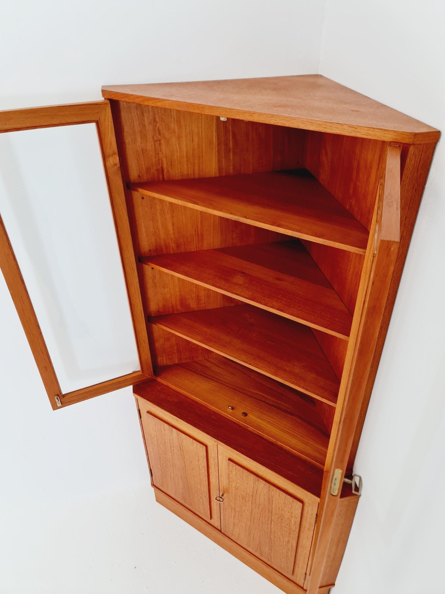 Mid Century Modern danish corner cabinet teak By Arne Whal For VM Möbelr, 1960s