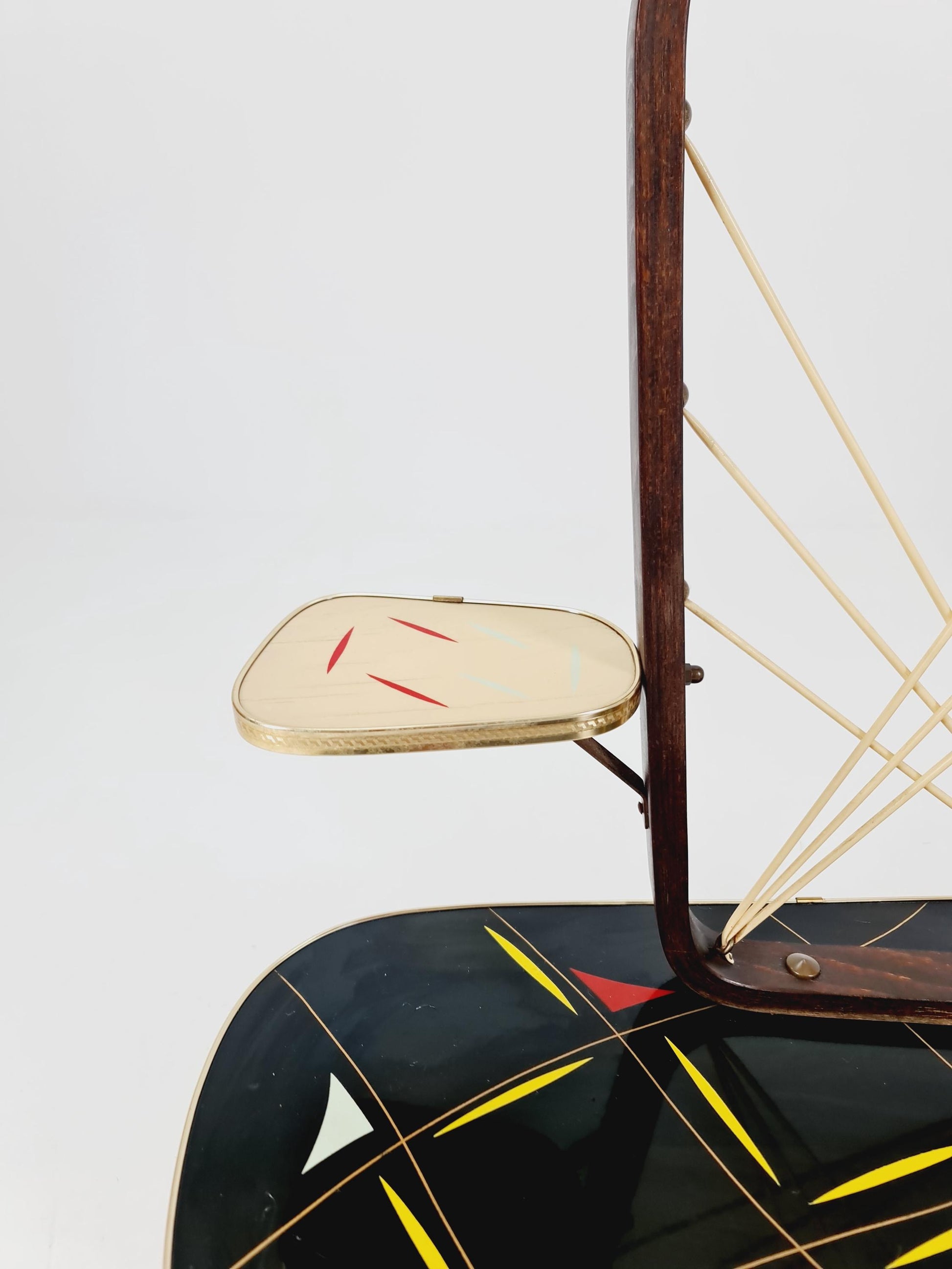 Big 1950s German Plant Stand, Colorful Vintage Mid-Century Minimalist Indoor Plant Stand Side Table Retro flower table