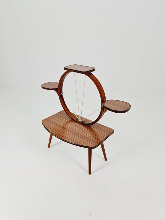 Big 1950s German Plant Stand, Vintage Mid-Century Minimalist Indoor Plant Stand Side Table Retro flower table