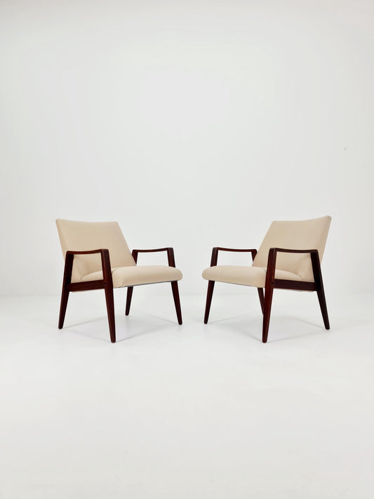 Mid century easy lounge chairs 1960s, Set of 2