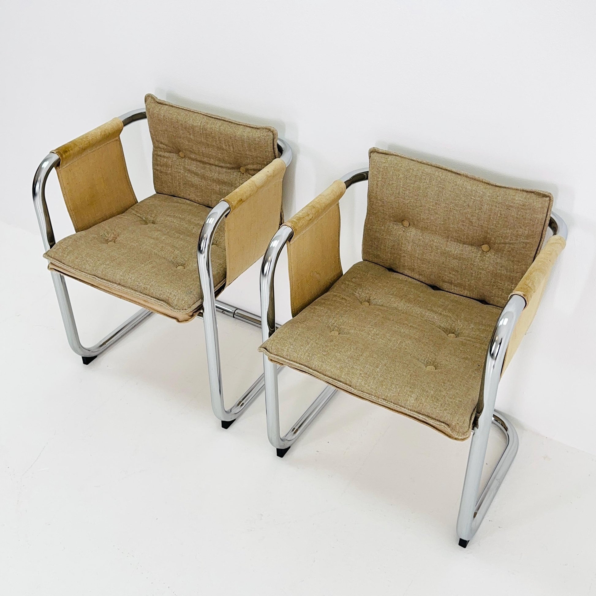 Set of 2 Mid Century Modern Kadett armchairs, designed by Tomas Jelinek for IKEA in the late 1970s