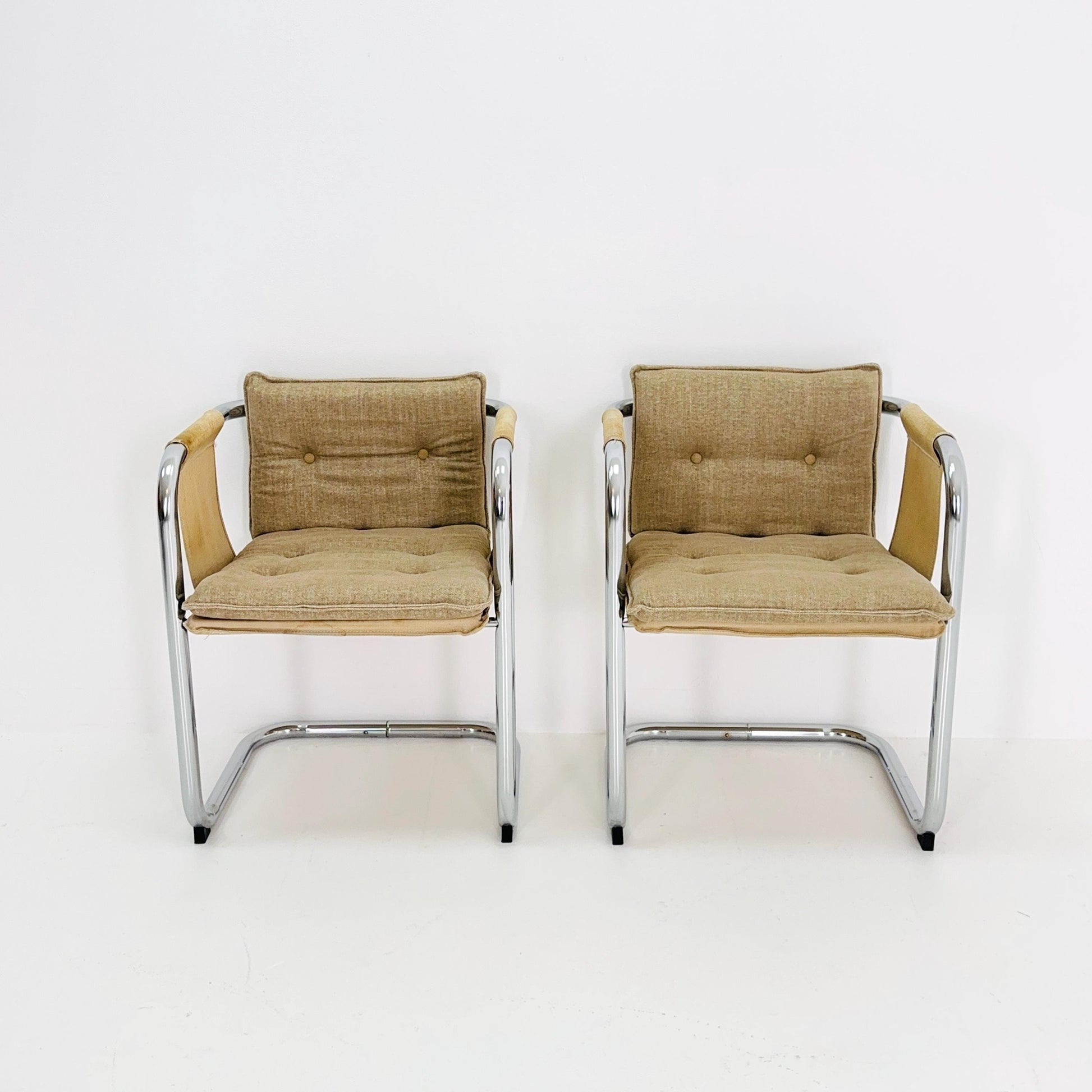 Set of 2 Mid Century Modern Kadett armchairs, designed by Tomas Jelinek for IKEA in the late 1970s
