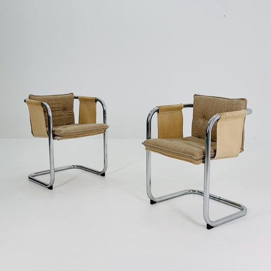 Set of 2 Mid Century Modern Kadett armchairs, designed by Tomas Jelinek for IKEA in the late 1970s