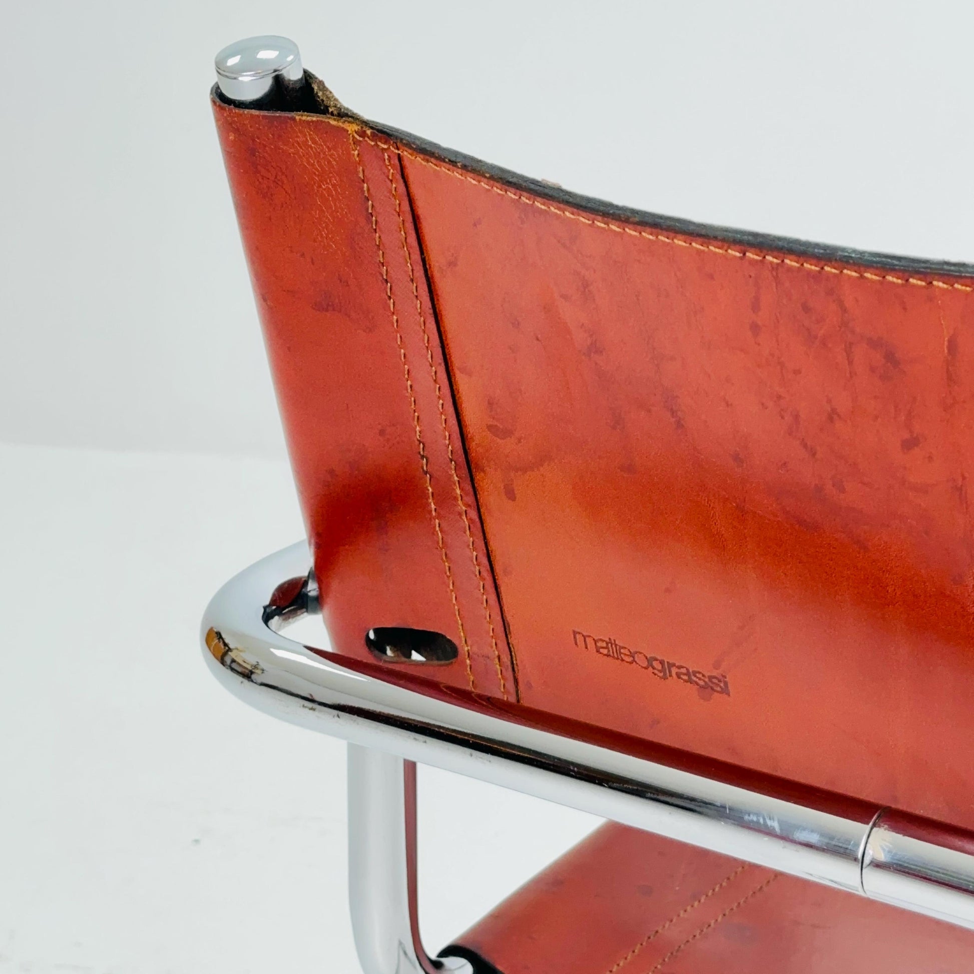 set of 2 Mid century Model MG5 Centro Studi desk chair by Mart Stam & Marcel Breuer for Matteo Grassi, Italy 1980s