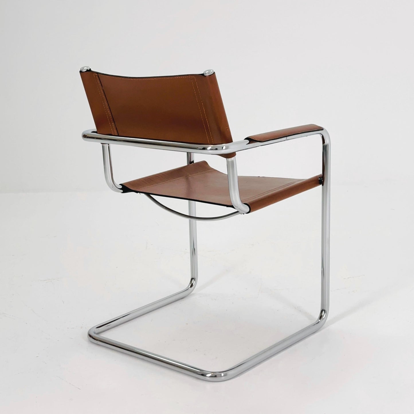 1 of 6 Model MG5 Centro Studi dining cognac leather chairs by Mart Stam & Marcel Breuer for Matteo Grassi, 1980s