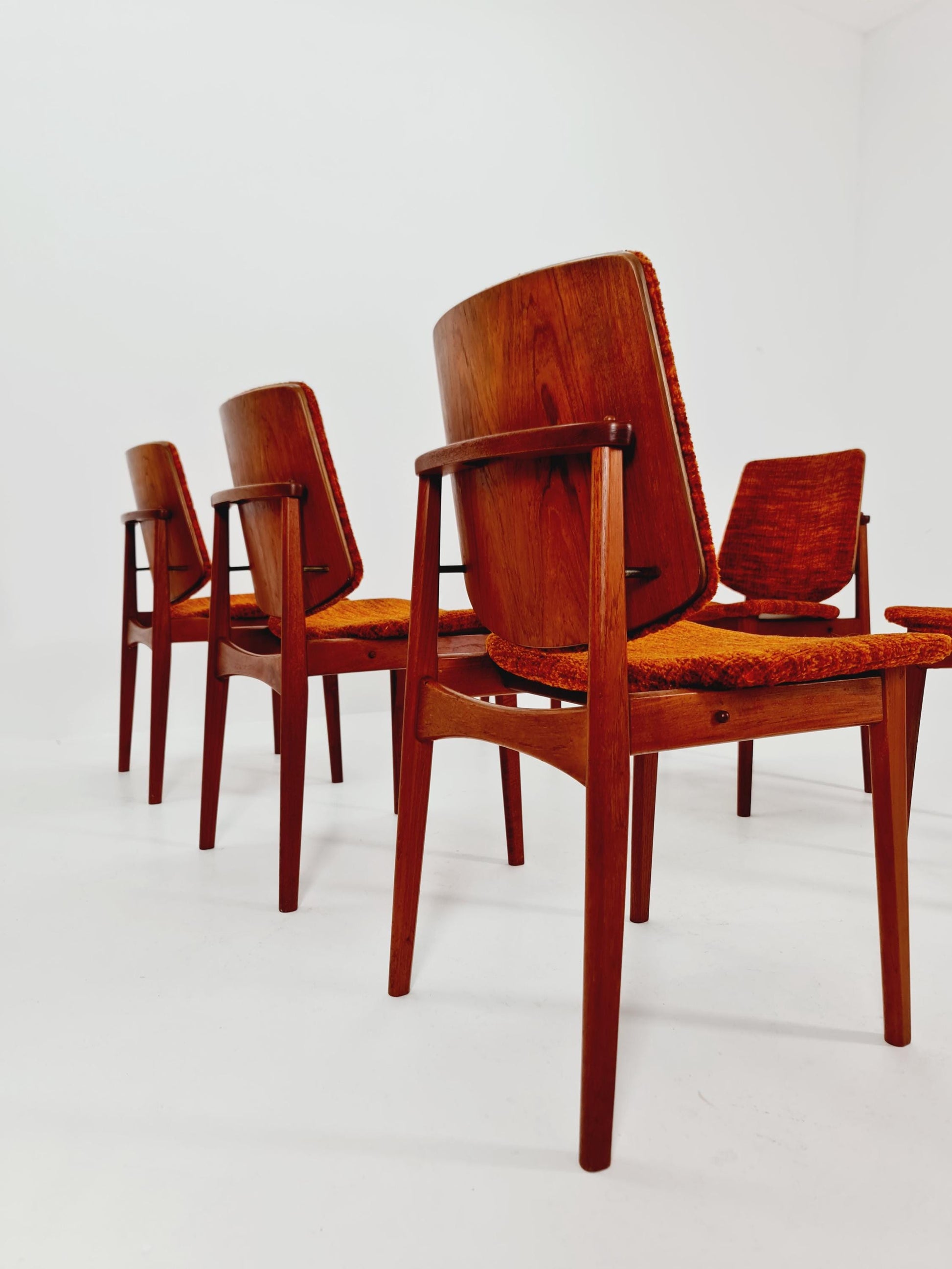 Midcentury teak Dining chairs by Arne Hovmand Olsen 1960s, set of 6