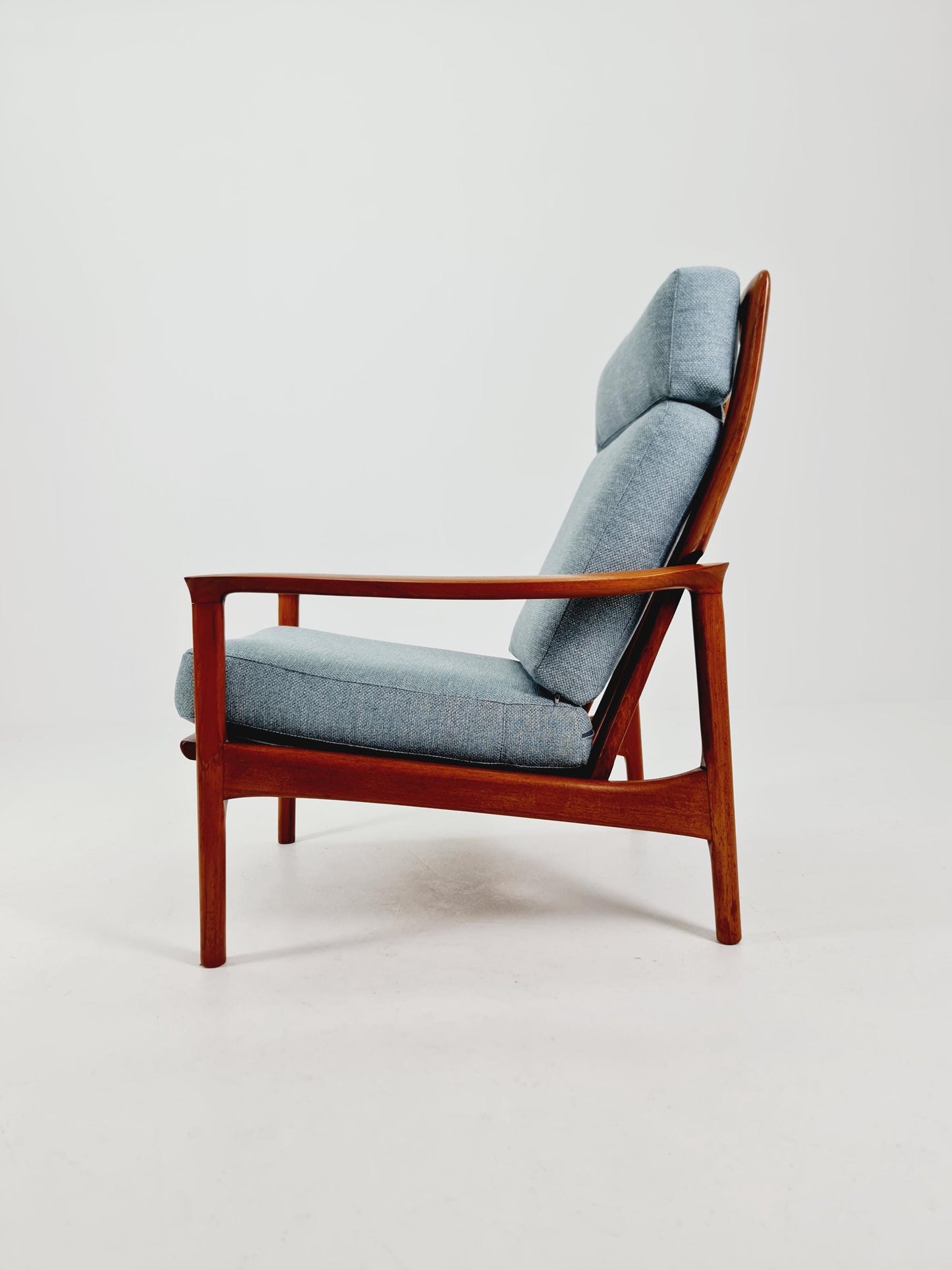 Mid Century Solid teak lounge chair/ Easy chair by Eugen Schmidt , 1960s