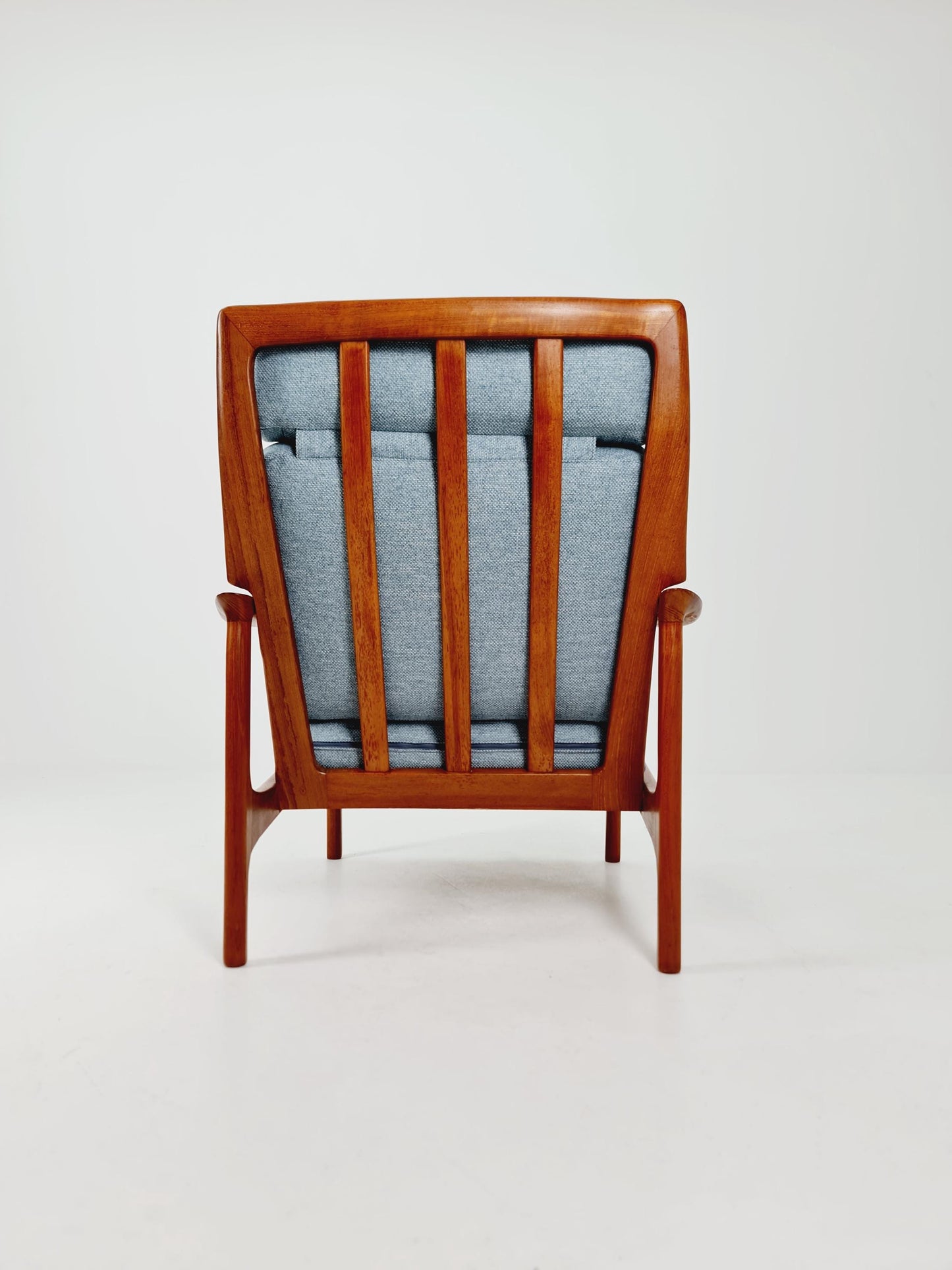 Mid Century Solid teak lounge chair/ Easy chair by Eugen Schmidt , 1960s