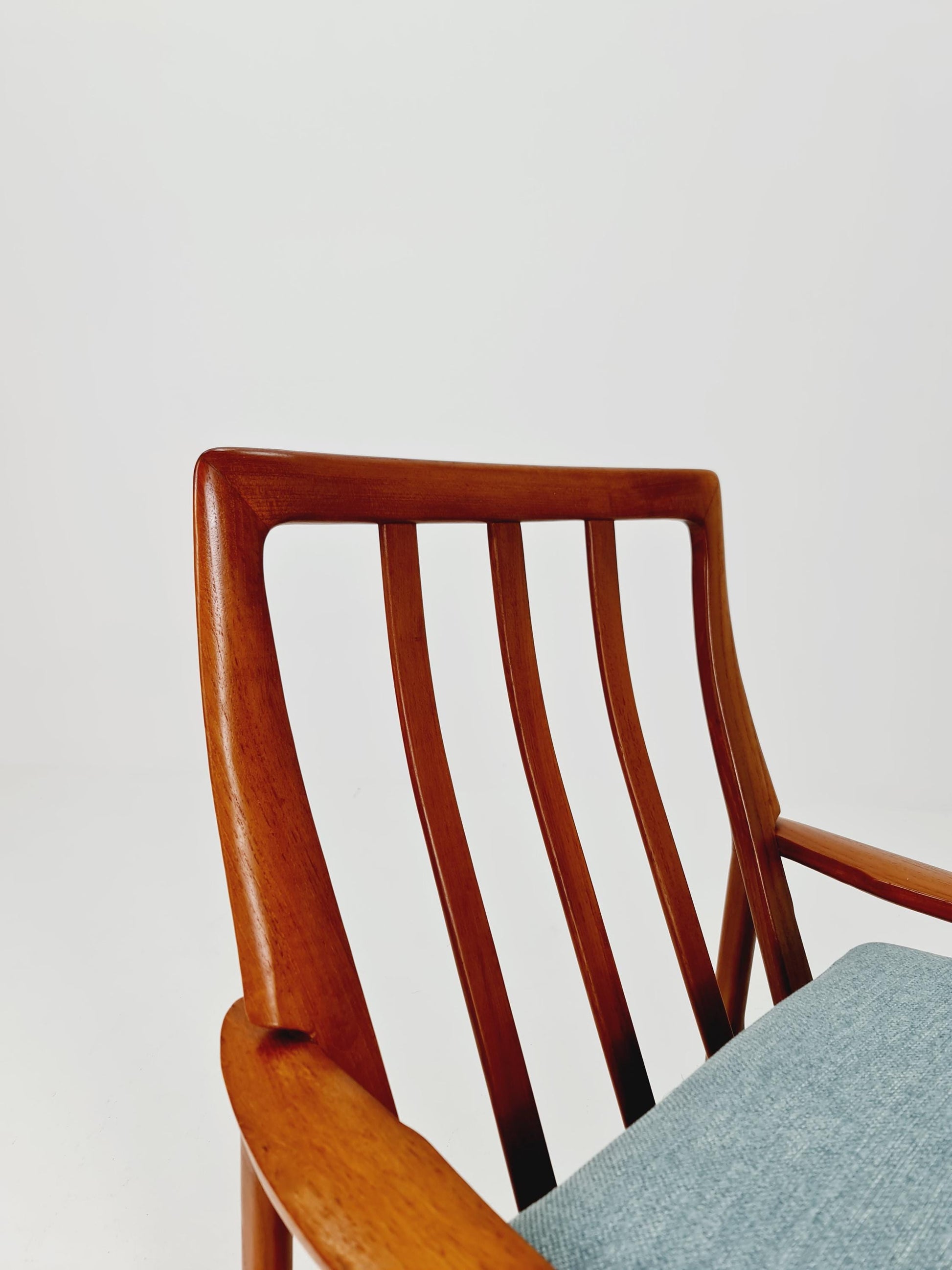 Mid Century Solid teak lounge chair/ Easy chair by Eugen Schmidt , 1960s