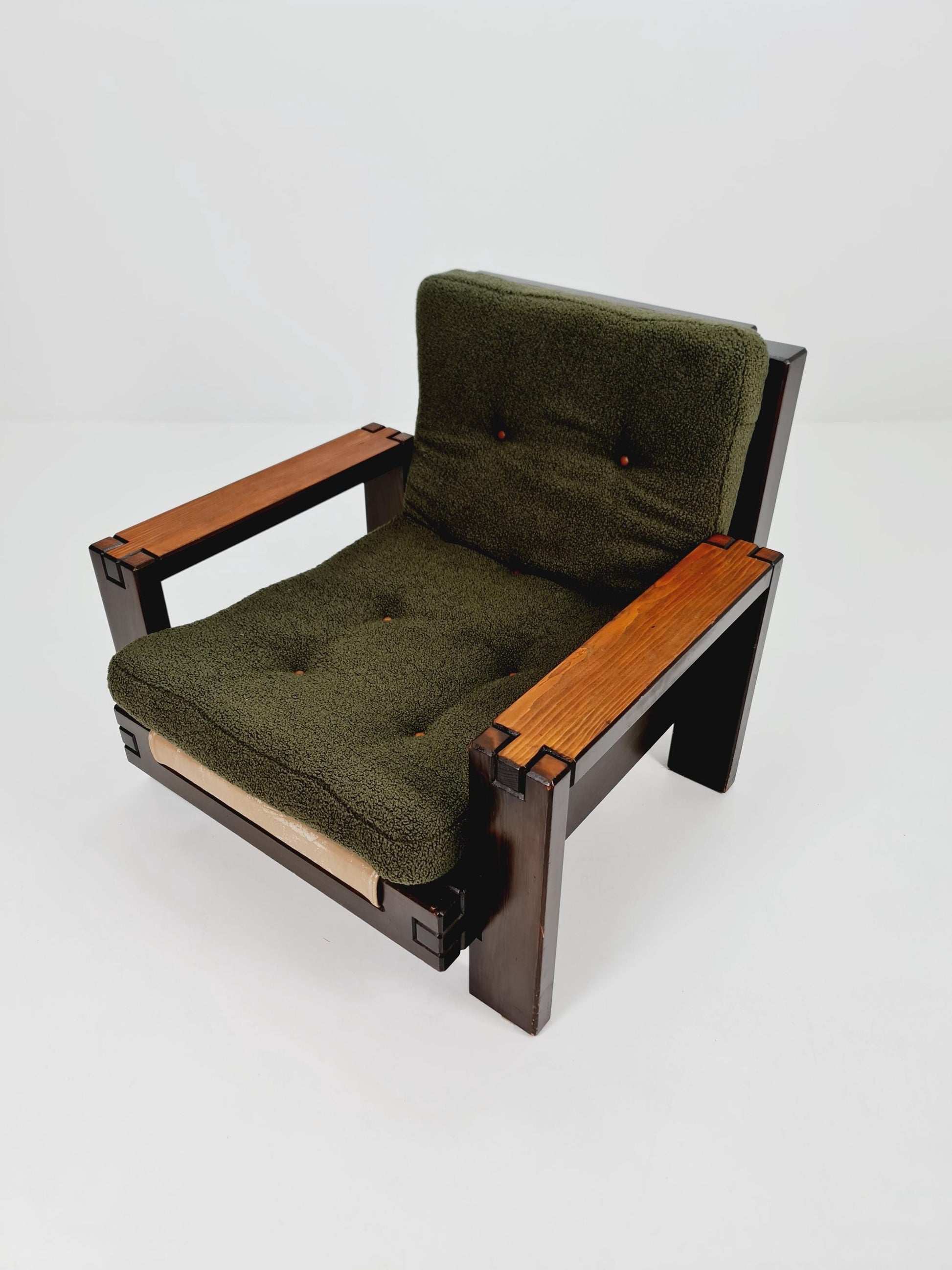 Mid Century Solid lounge chair/ Easy chair by Rausch collection Lugand , 1960s