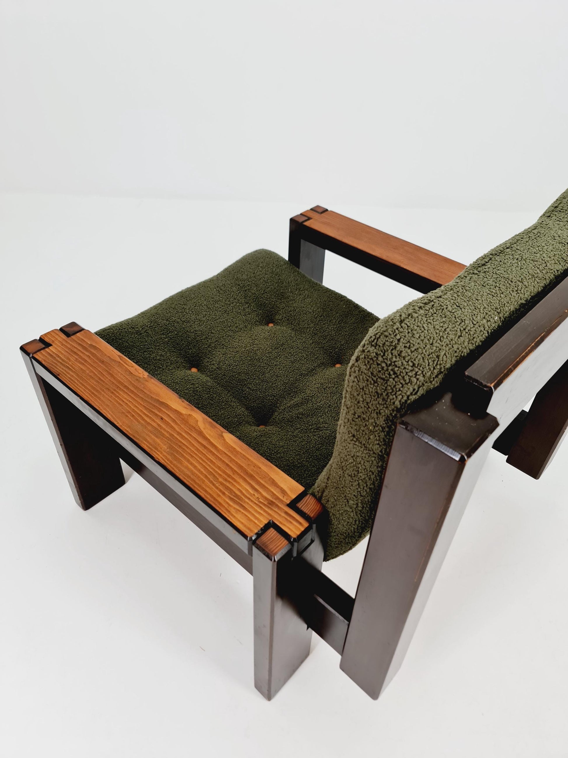 Mid Century Solid lounge chair/ Easy chair by Rausch collection Lugand , 1960s