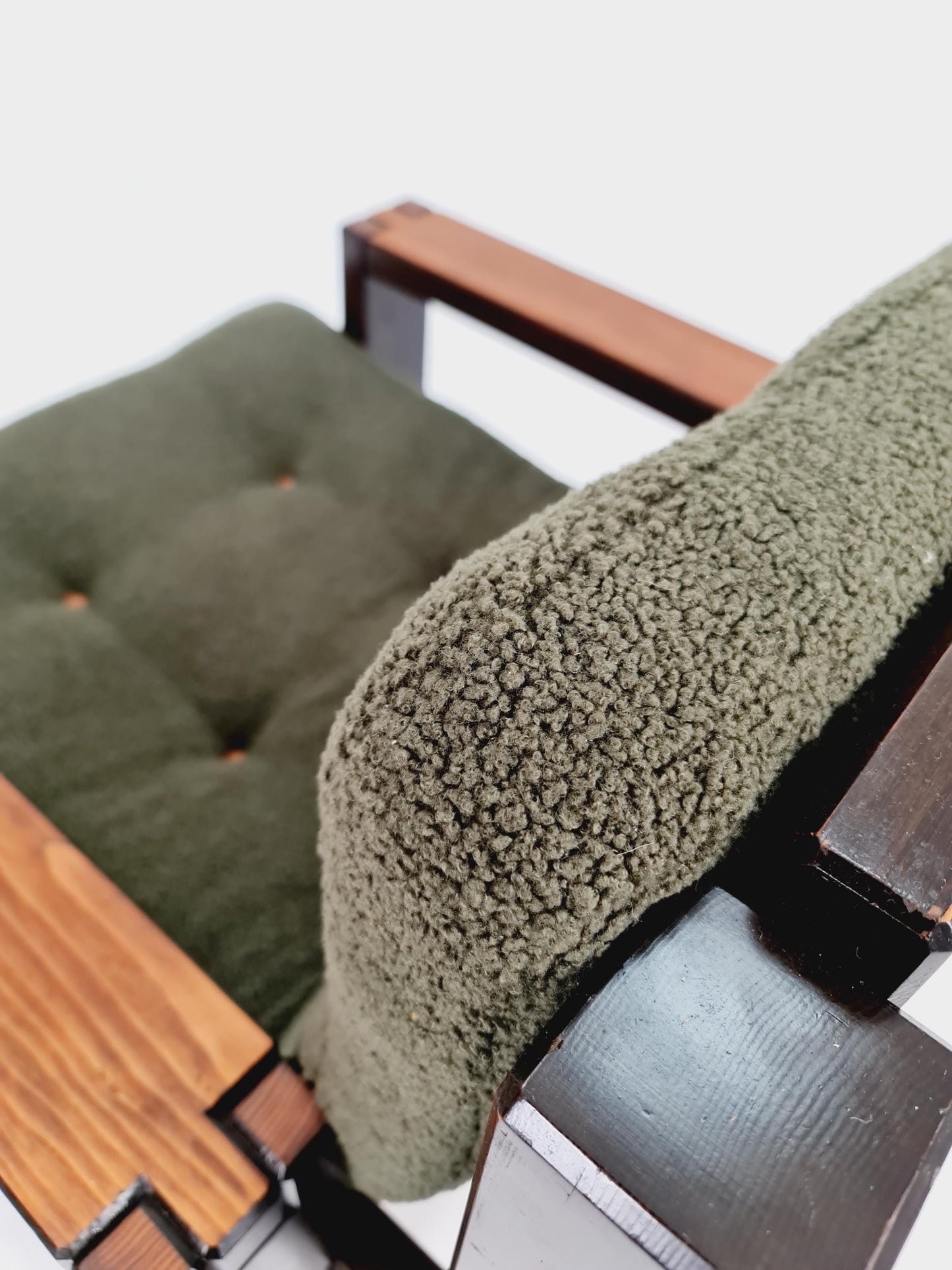 Mid Century Solid lounge chair/ Easy chair by Rausch collection Lugand , 1960s