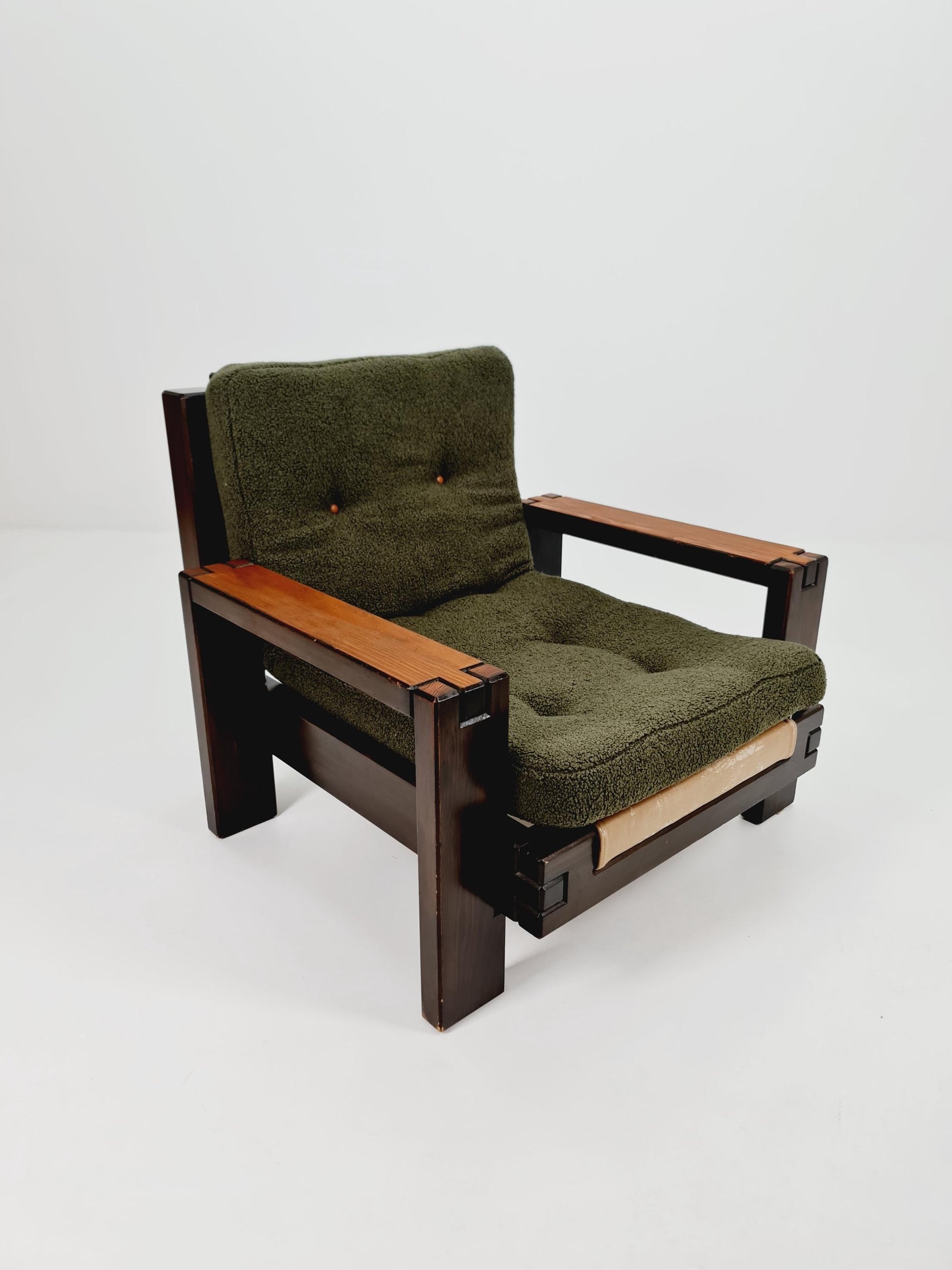 Mid Century Solid lounge chair/ Easy chair by Rausch collection Lugand , 1960s