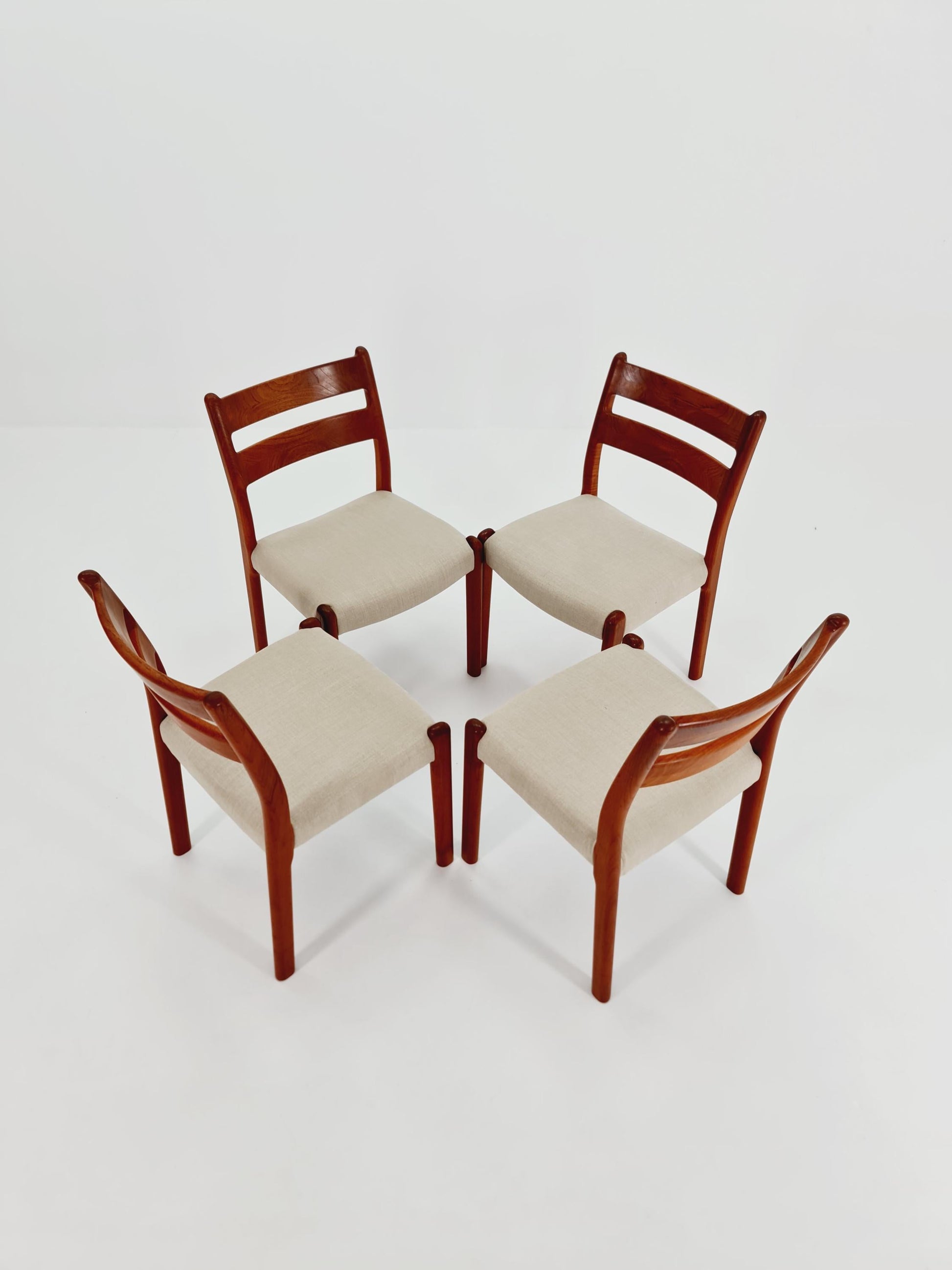 Vintage Danish Teak chairs By EMC Möbler Set of 4 ,1960s