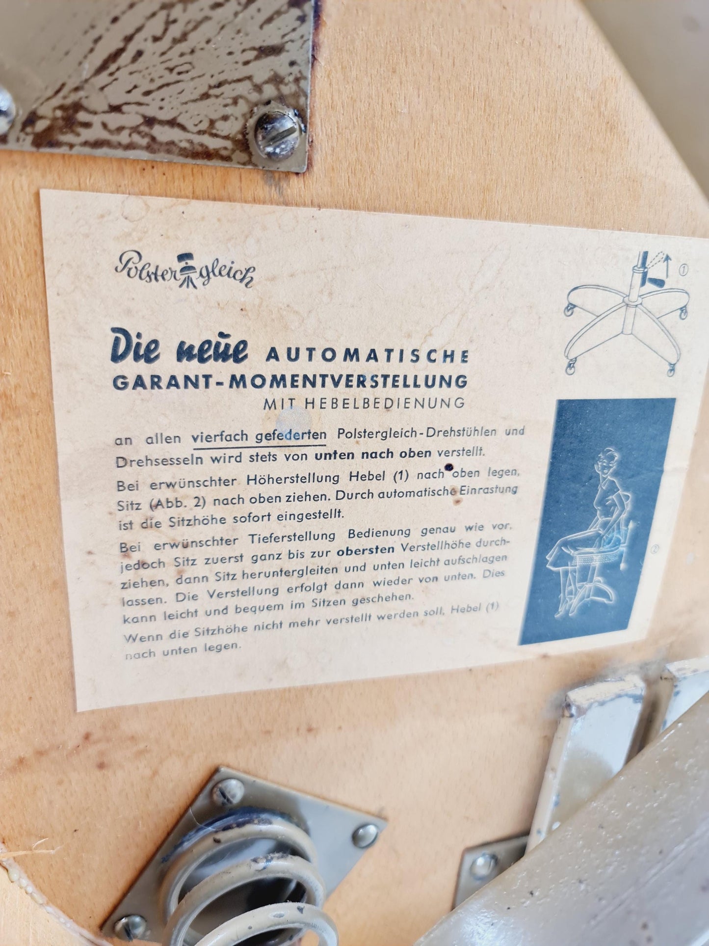 Bauhaus swivel office chair in solid wood By Polster Gleich ,1930s