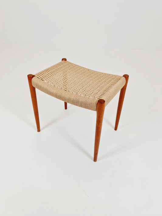 Vintage Danish teak dining stool ottoman by Niels Otto Møller , 1960s
