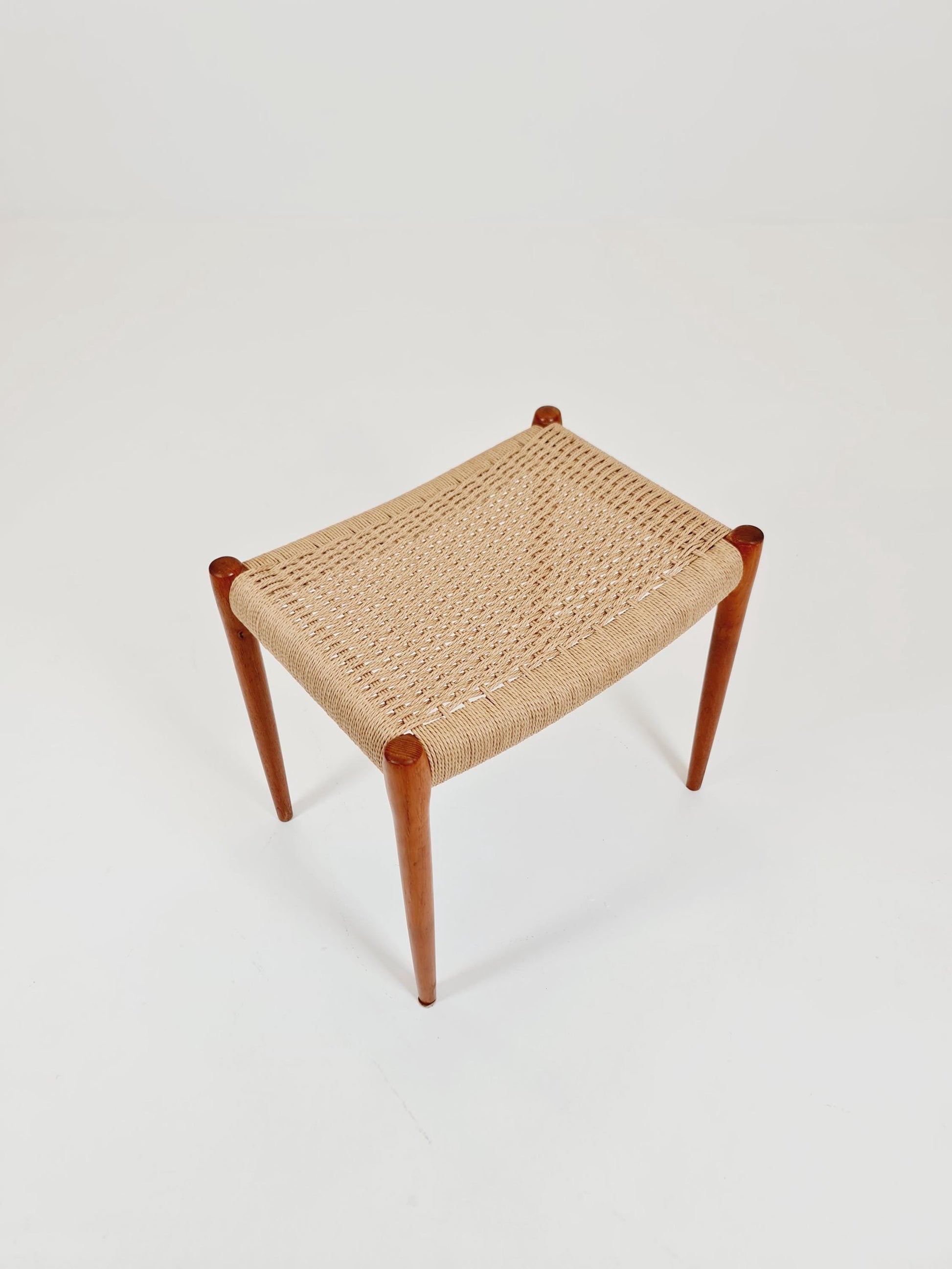Vintage Danish teak dining stool ottoman by Niels Otto Møller , 1960s