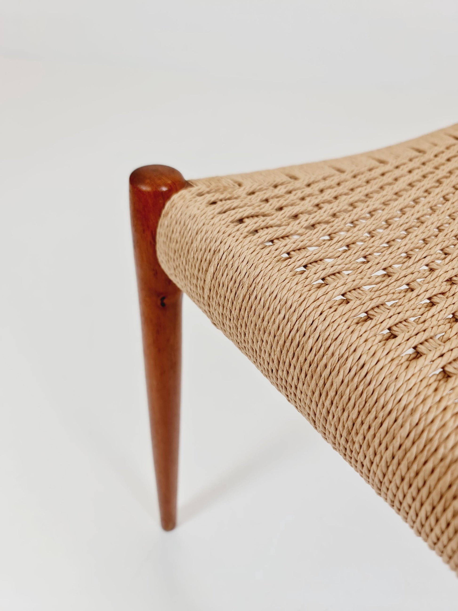 Vintage Danish teak dining stool ottoman by Niels Otto Møller , 1960s
