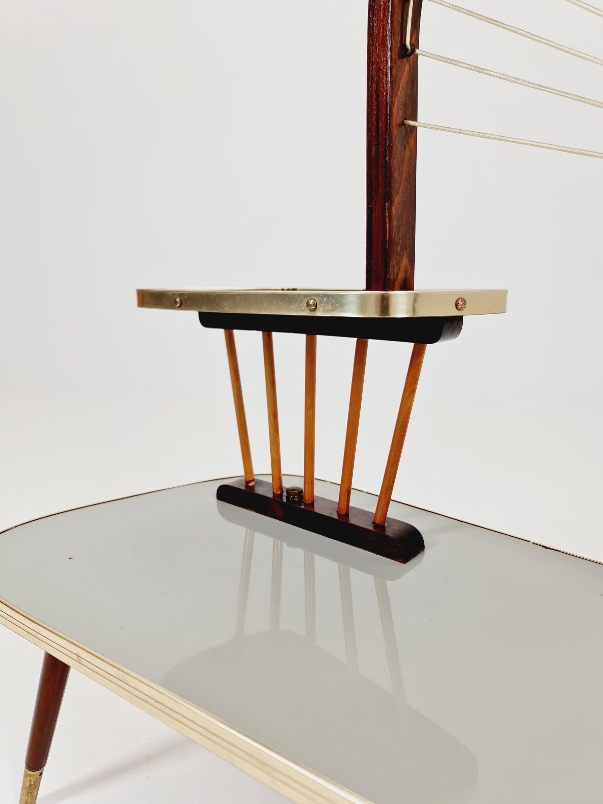 Rare Large German Plant Stand, Colorful Vintage Mid-Century Minimalist Indoor Plant Stand Side Table Retro flower table, 1950s